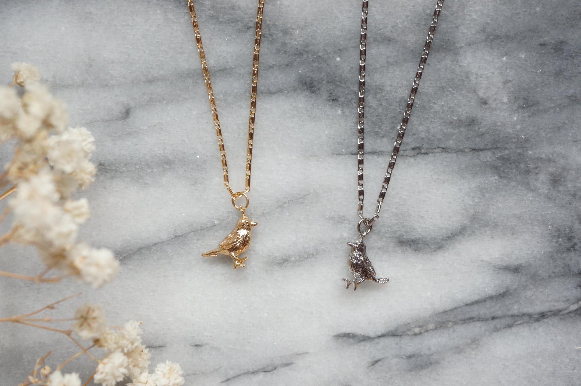 ROBIN Gold/Silver Dainty Bird Necklace