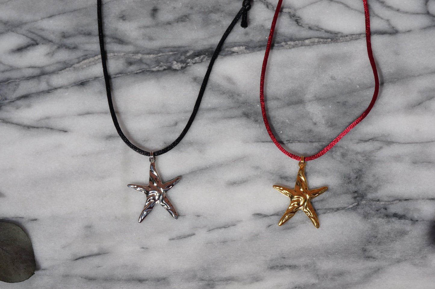 Starfish Gold/Silver pendant Nylon Sateen Cord Necklace