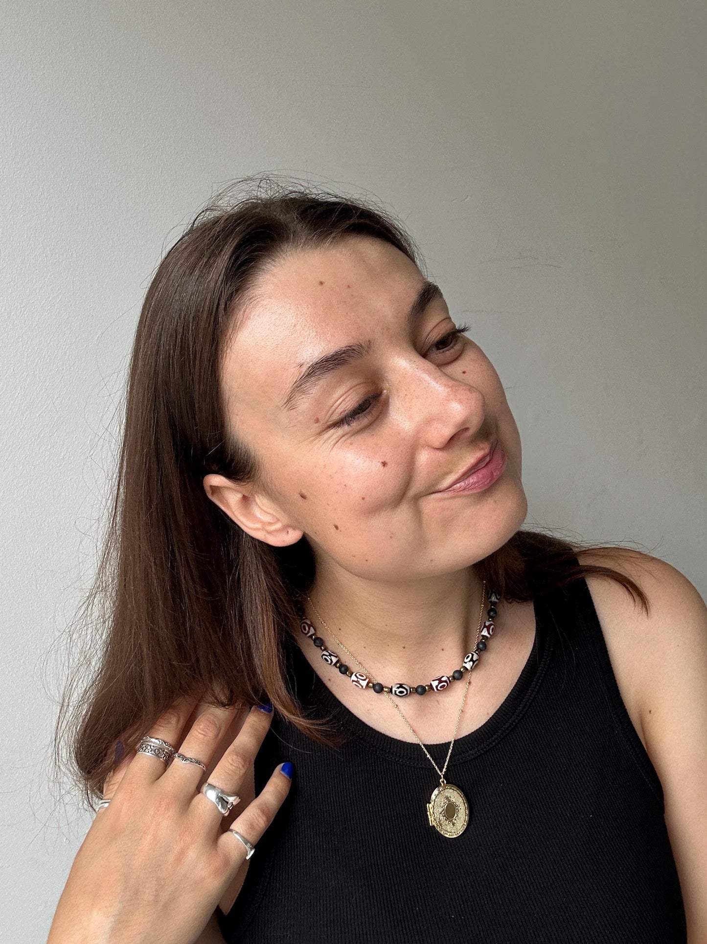 Oval Gold/Silver updated Antique Style Locket Necklace