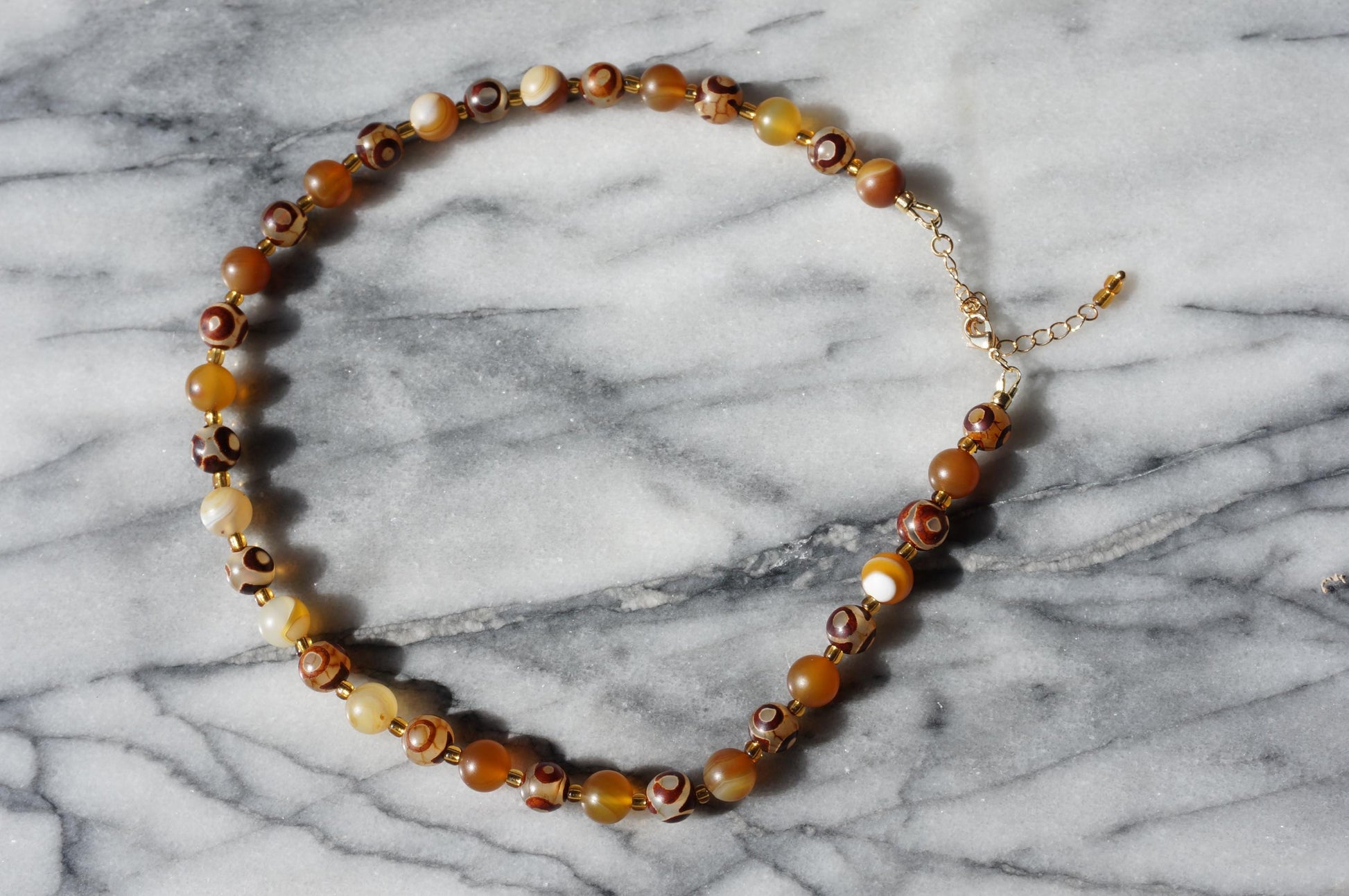 ZANA Tibetan Agate/ White Turquoise Beaded Necklaces