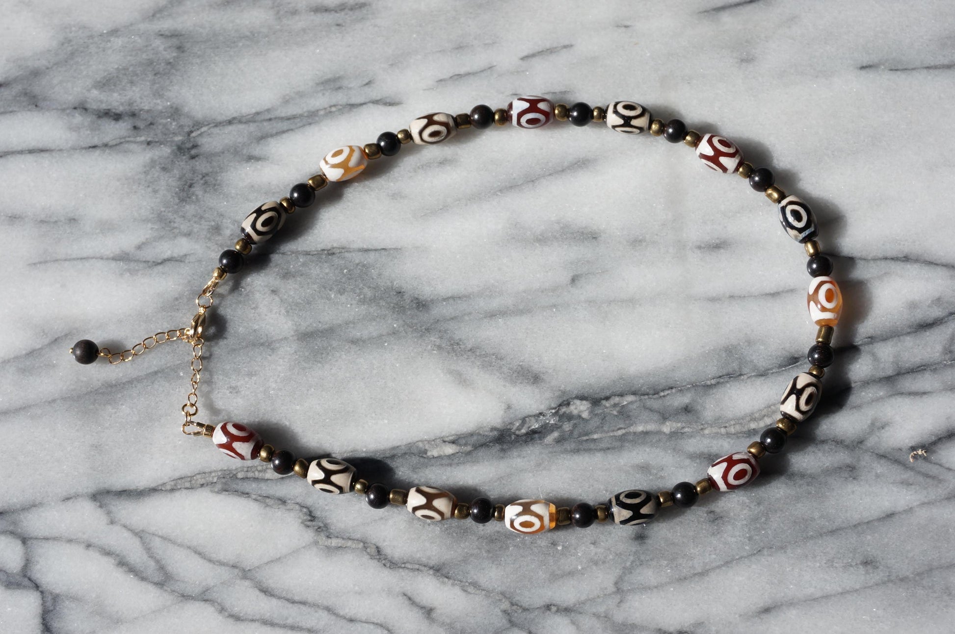 ZANA Tibetan Agate/ White Turquoise Beaded Necklaces