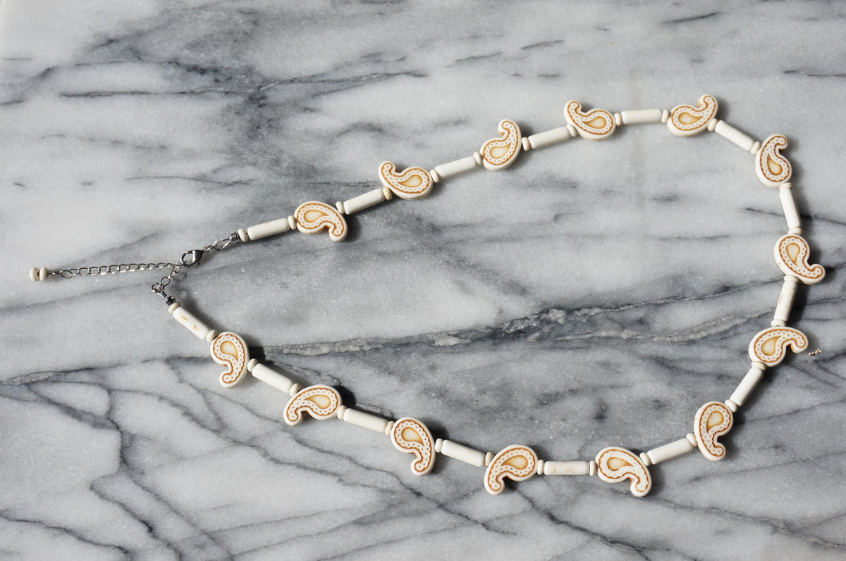 ZANA Tibetan Agate/ White Turquoise Beaded Necklaces
