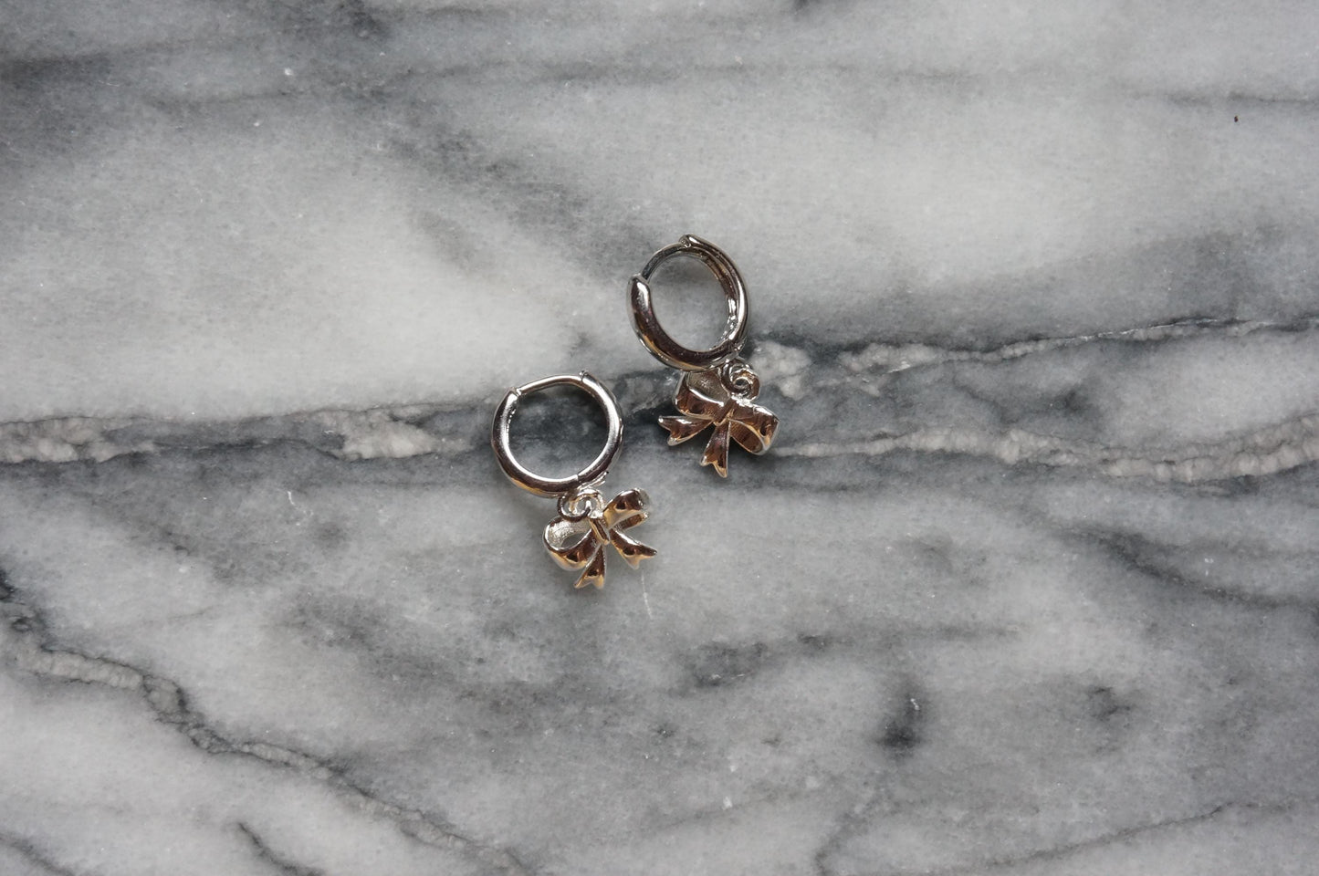 Bow Gold/Silver huggies