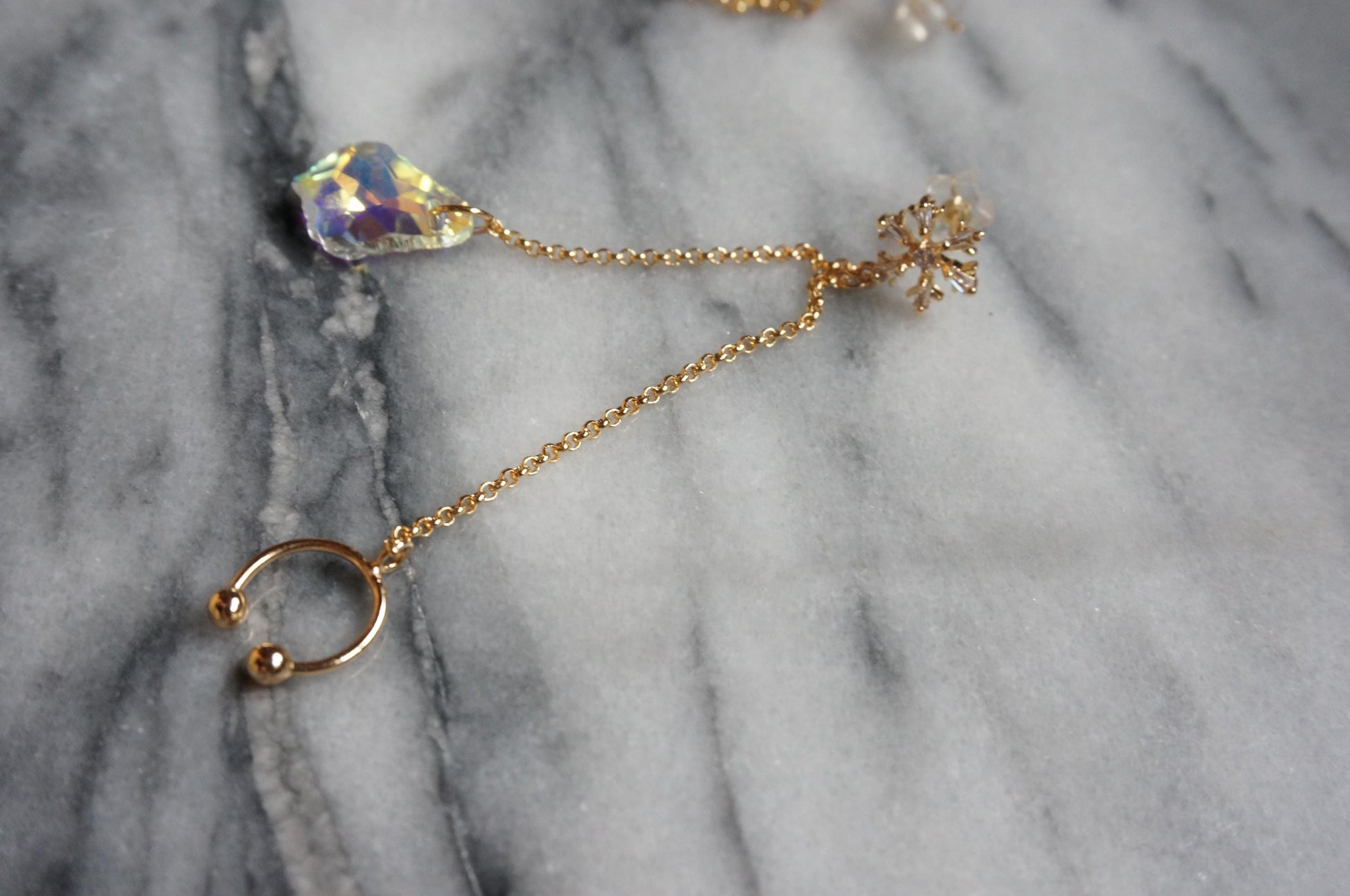 LUMI Snowflake and Crystal Earrings and Cuffs