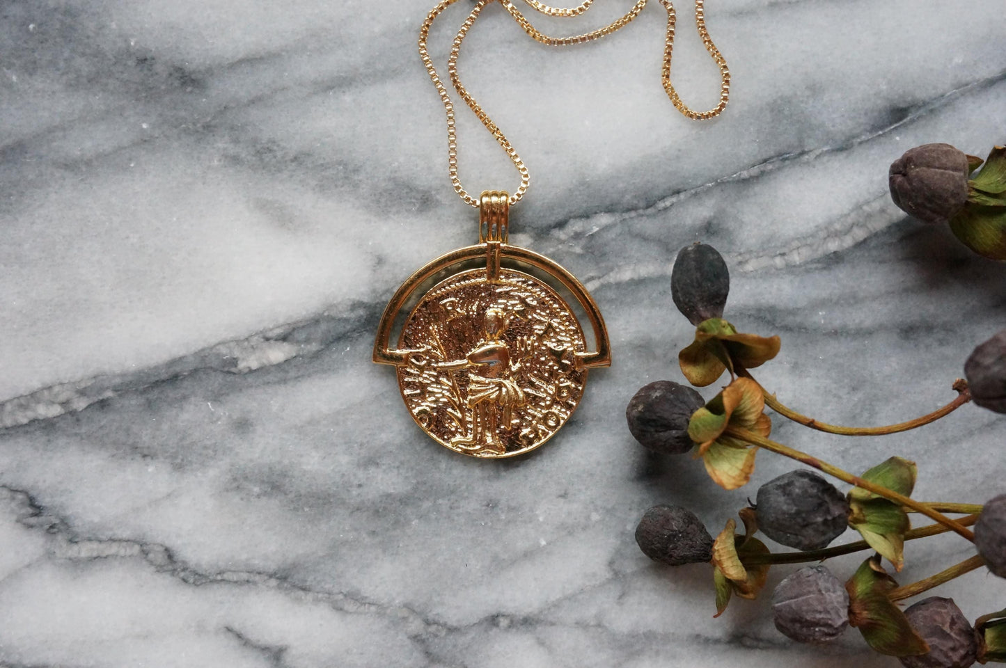 LIBERTAS Roman Coin Gold/Silver Necklace