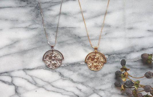 LIBERTAS Roman Coin Gold/Silver Necklace