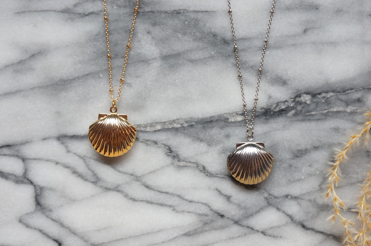 ARIEL Gold/Silver Shell Locket Necklace