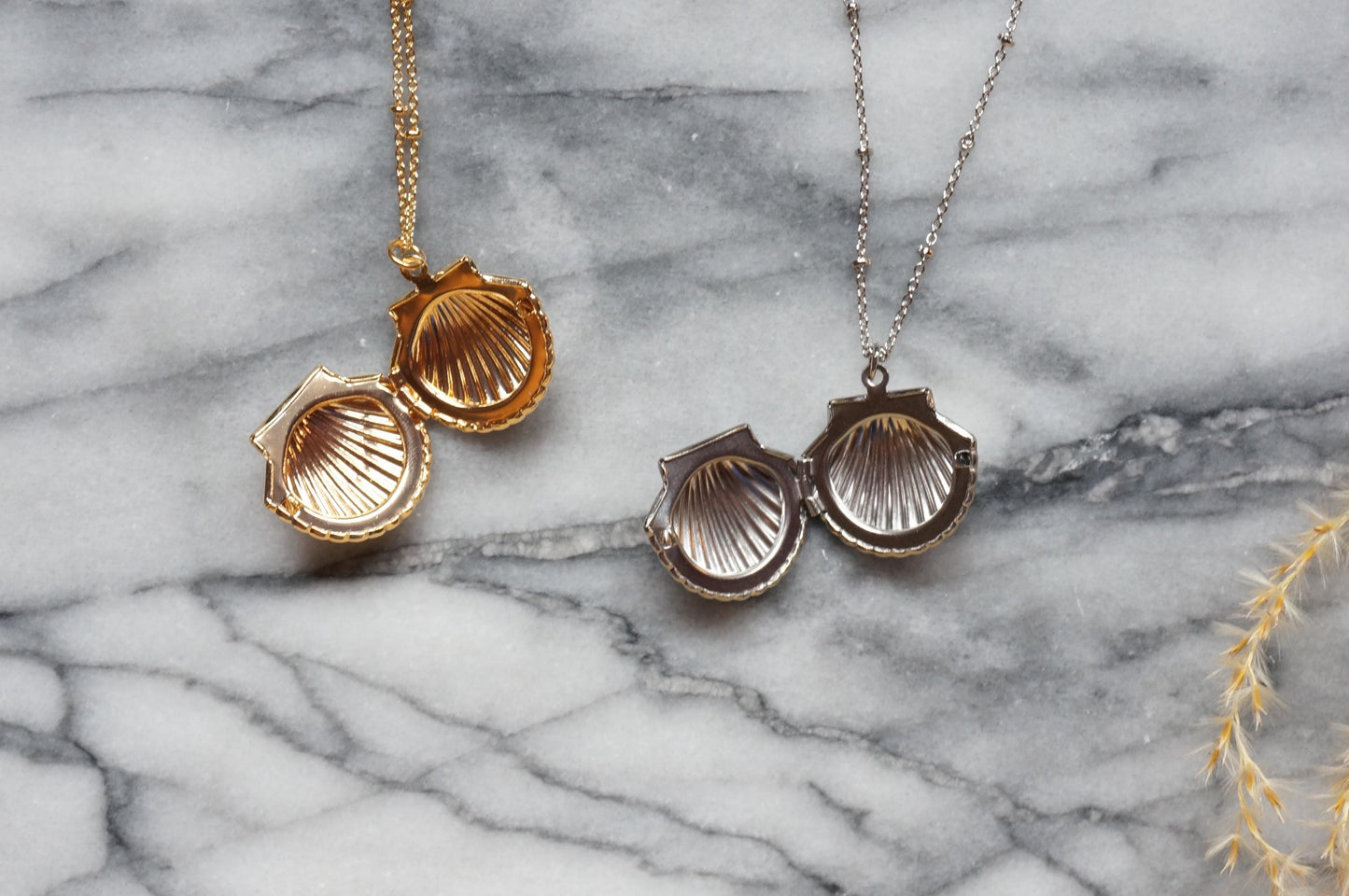 ARIEL Gold Shell Locket Necklace