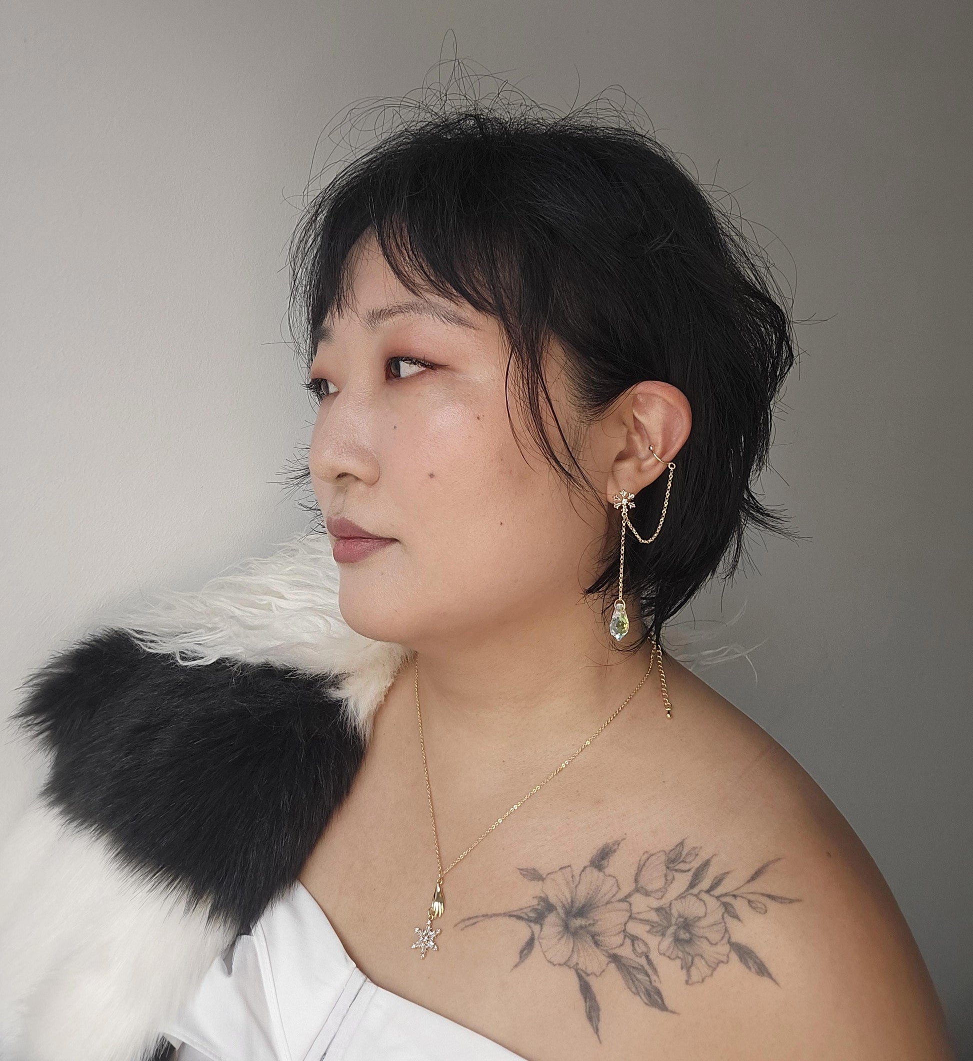 LUMI Snowflake and Crystal Earrings and Cuffs