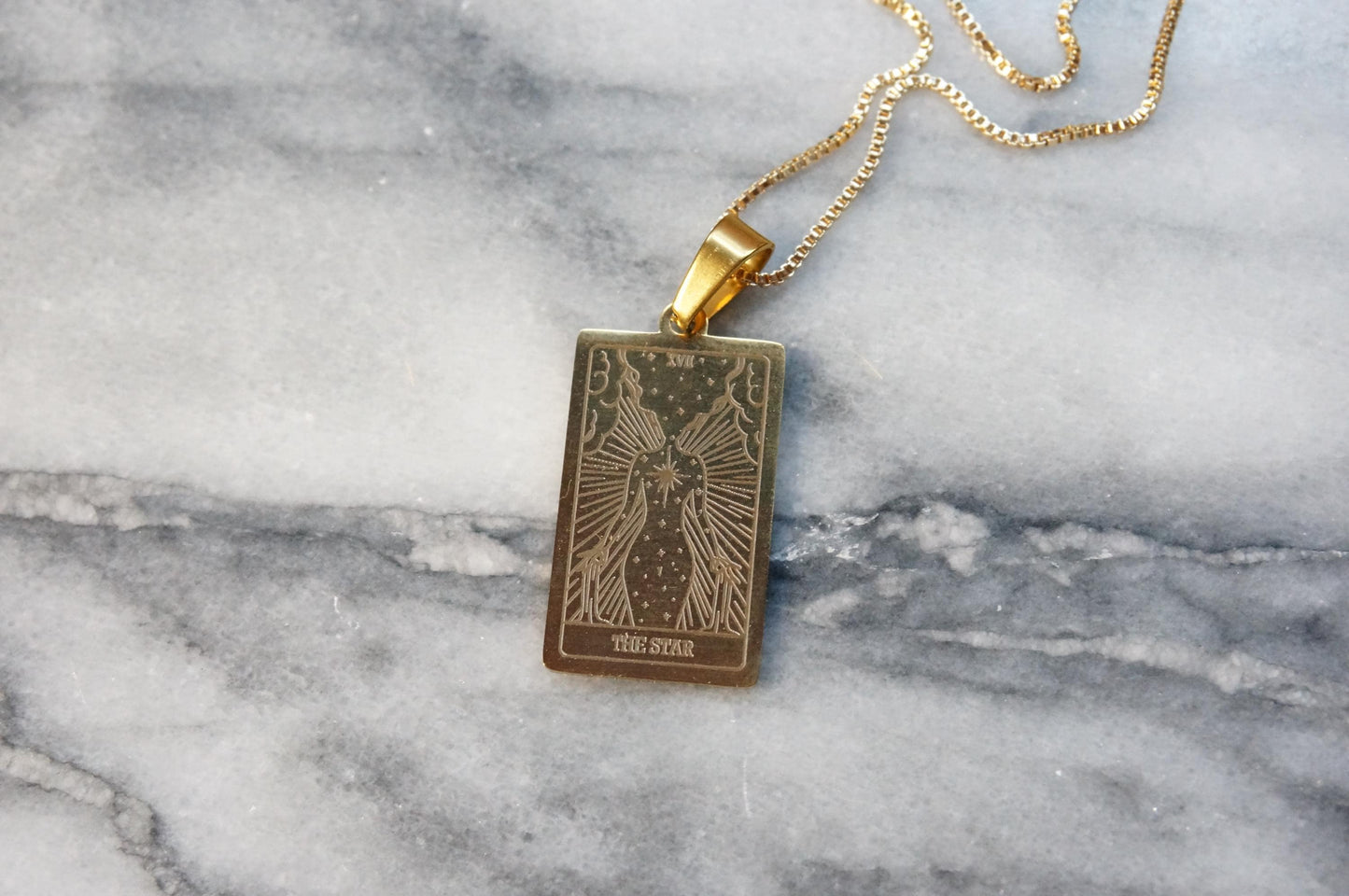 Tarot Card The Lovers/ Justice / The Star Gold Plated Necklace