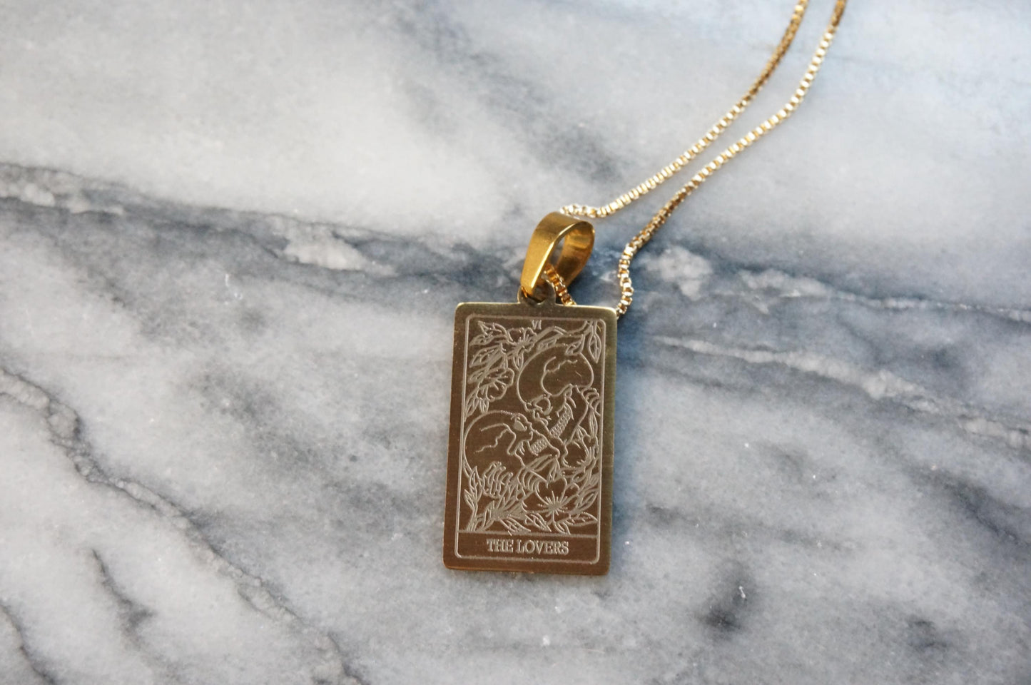 Tarot Card The Lovers/ Justice / The Star Gold Plated Necklace