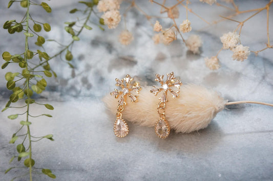EIRA Snowflake with Teardrop Stud Earrings