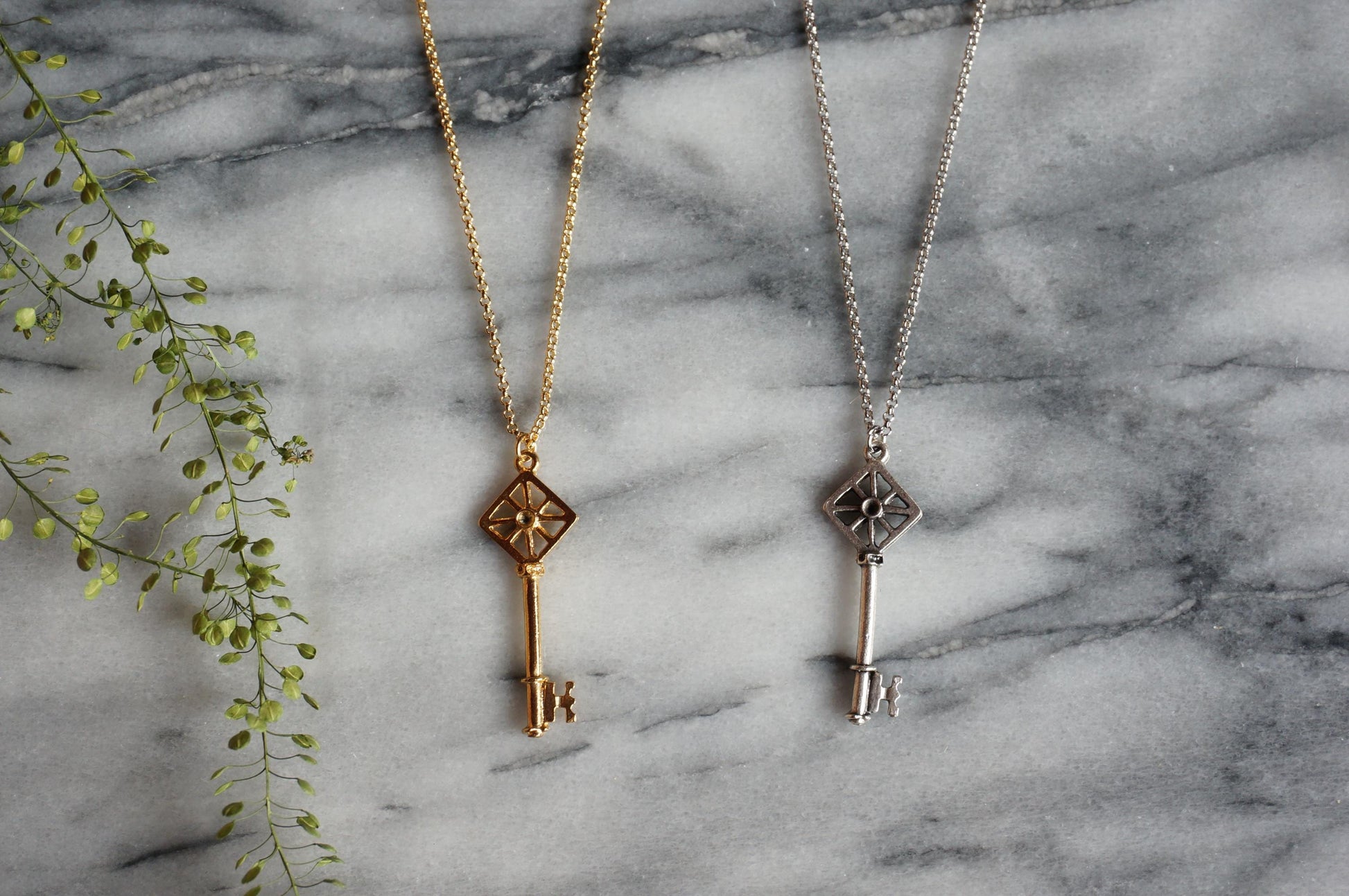 Antique Key Gold/Silver Necklace