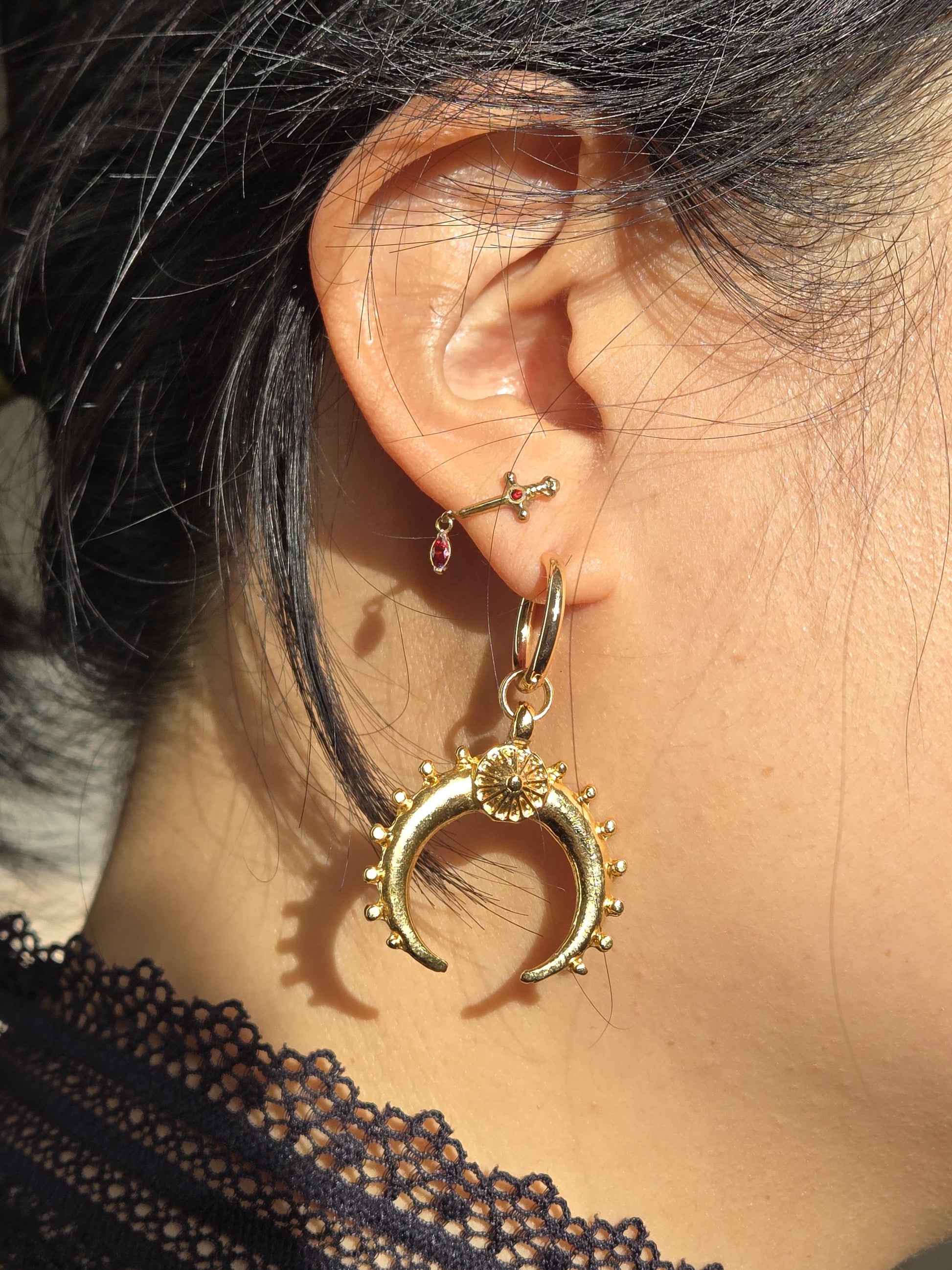 KUSKO Moon Hoop Earrings