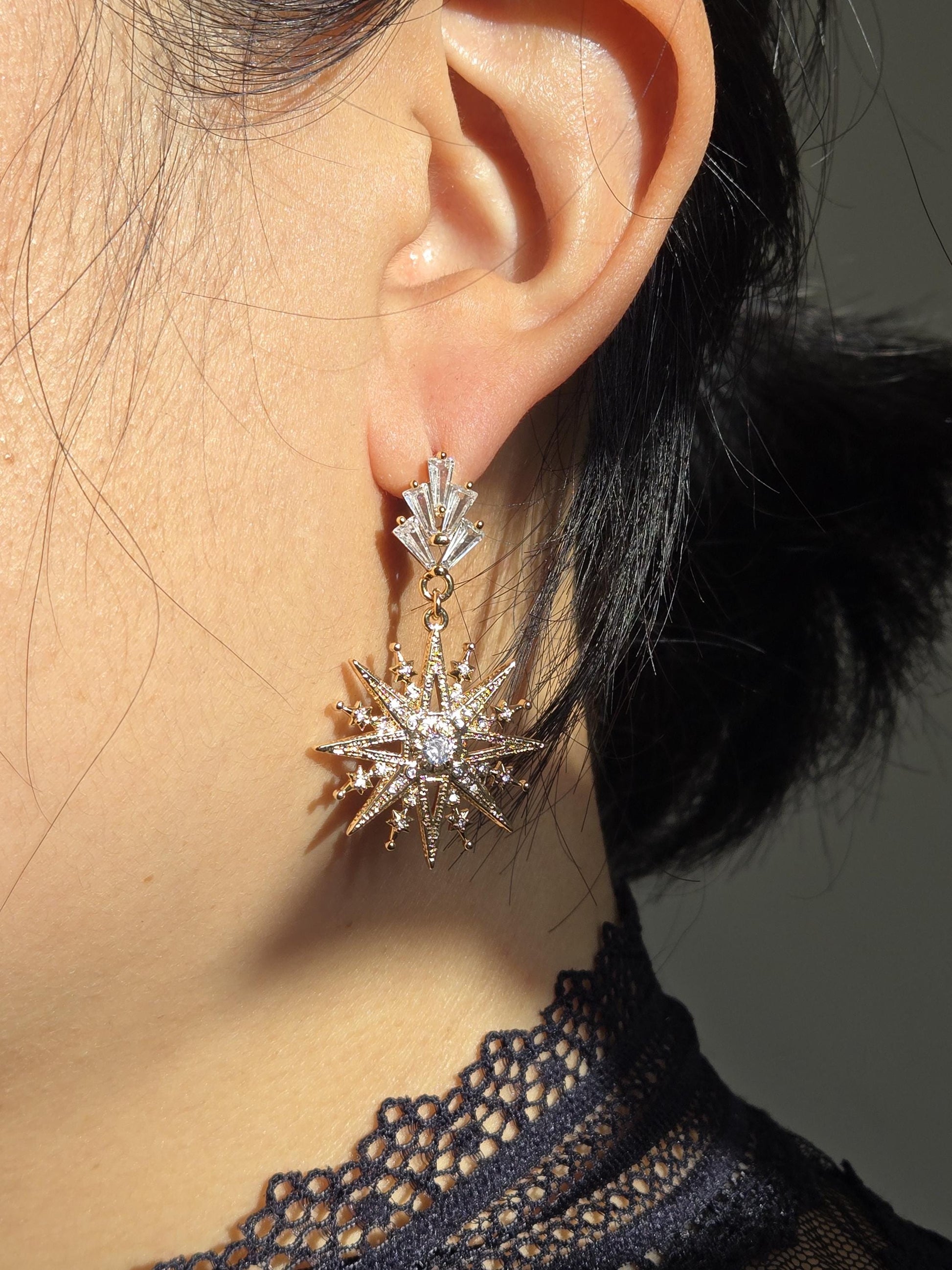 Soleil Radiant Star Stud Earrings