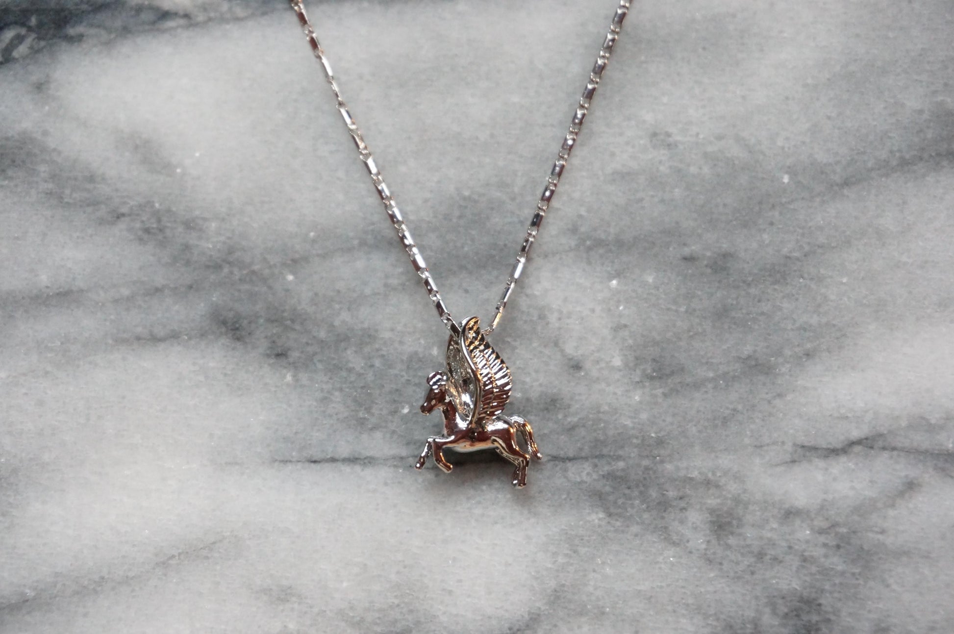 PEGASUS Gold/ Silver Flying Horse Necklace