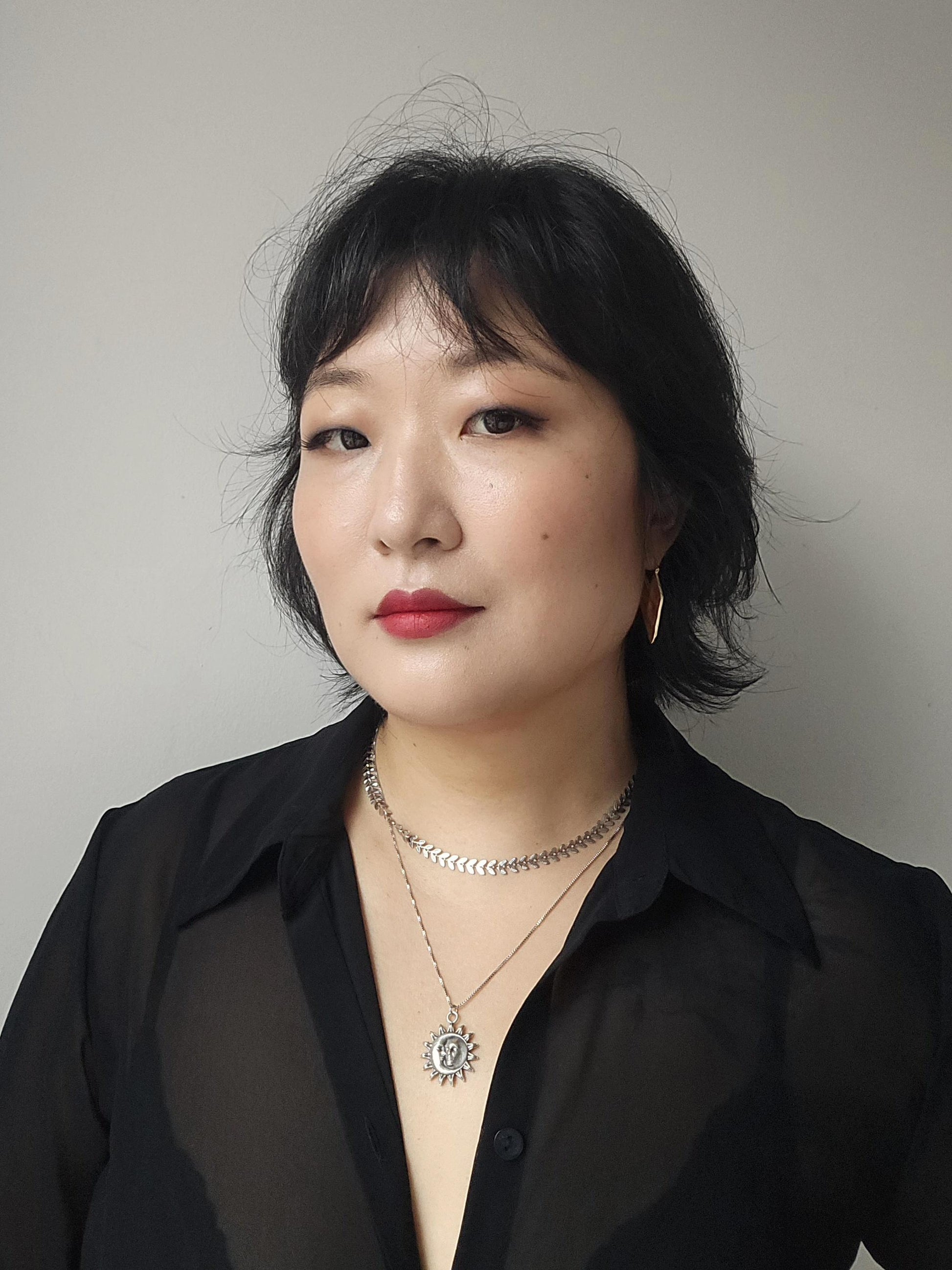 ATEN Sun and Moon Face Pendant Gold/SIlver Necklace