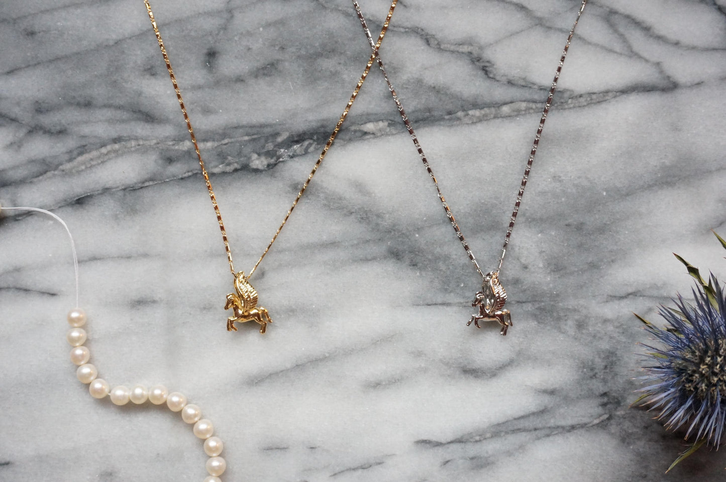 PEGASUS Gold/ Silver Flying Horse Necklace