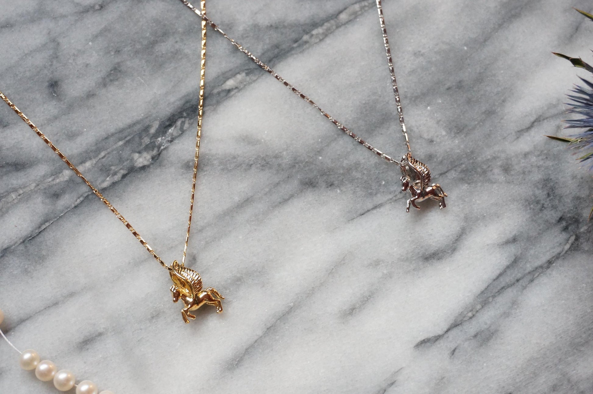 PEGASUS Gold/ Silver Flying Horse Necklace