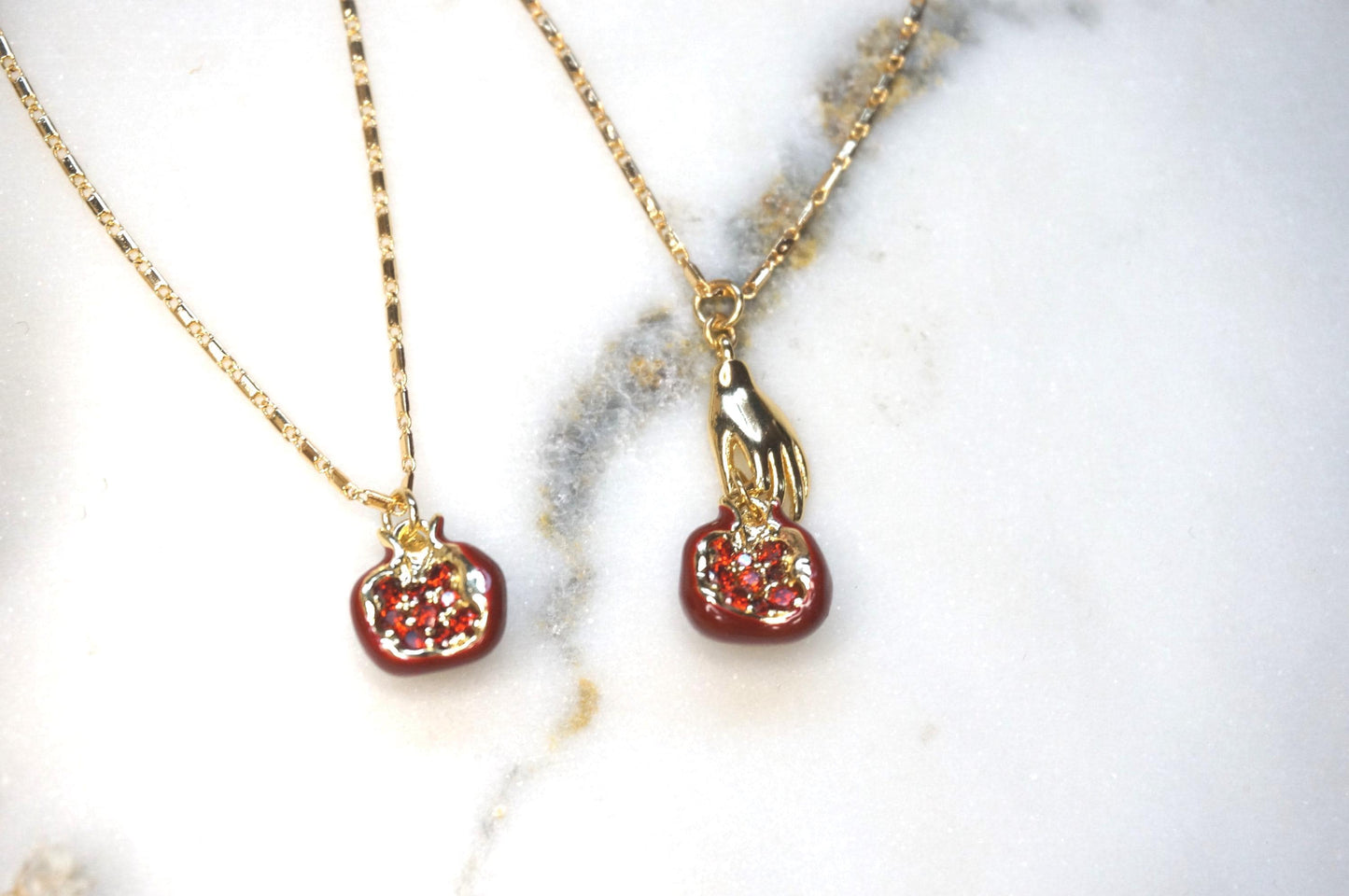 Persephone Red Pomegranate 18k Gold Plated Necklace