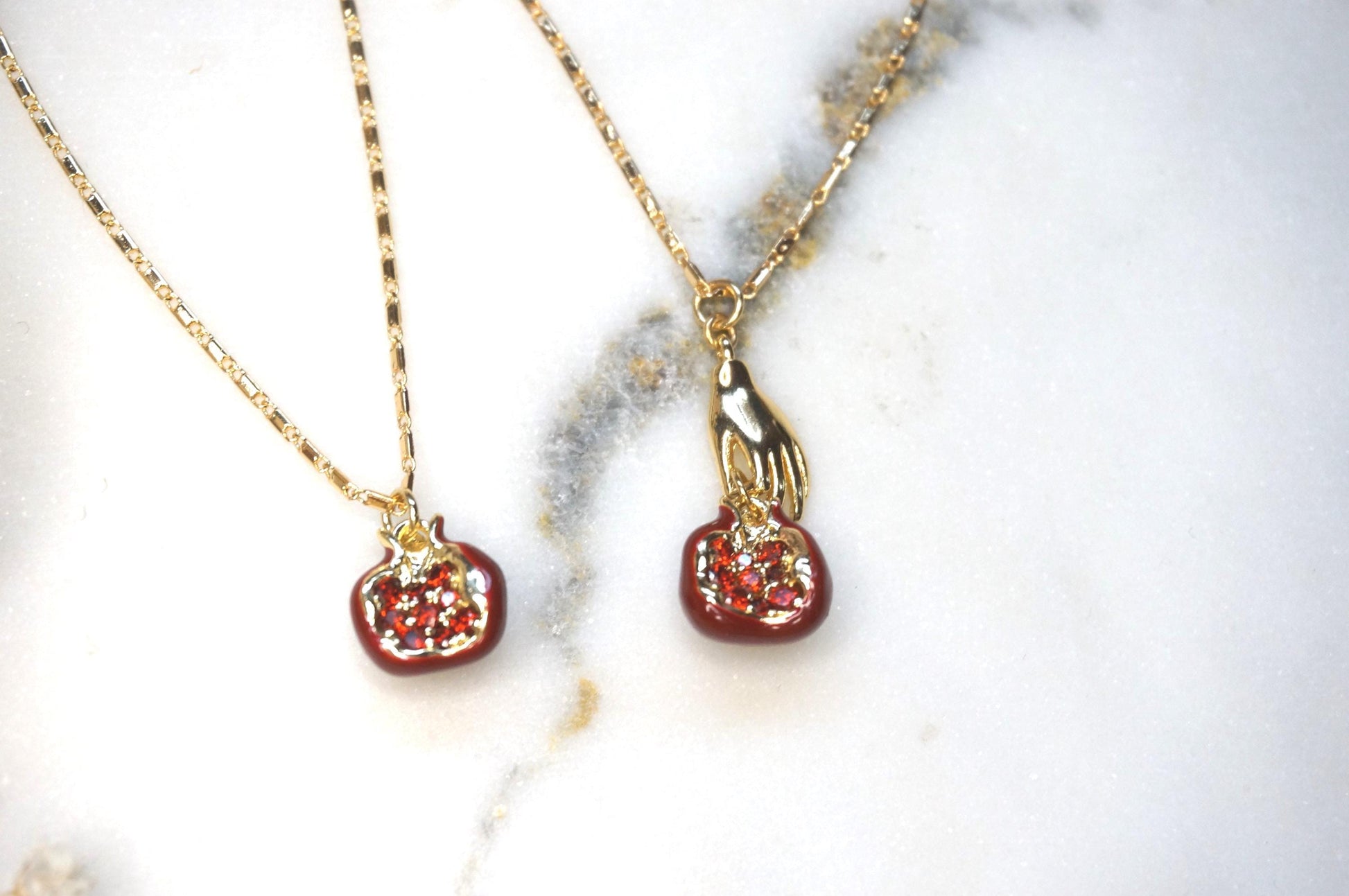 Persephone Red Pomegranate 18k Gold Plated Necklace