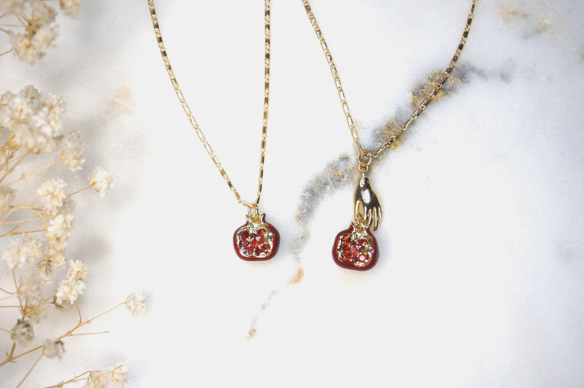 Persephone Red Pomegranate 18k Gold Plated Necklace