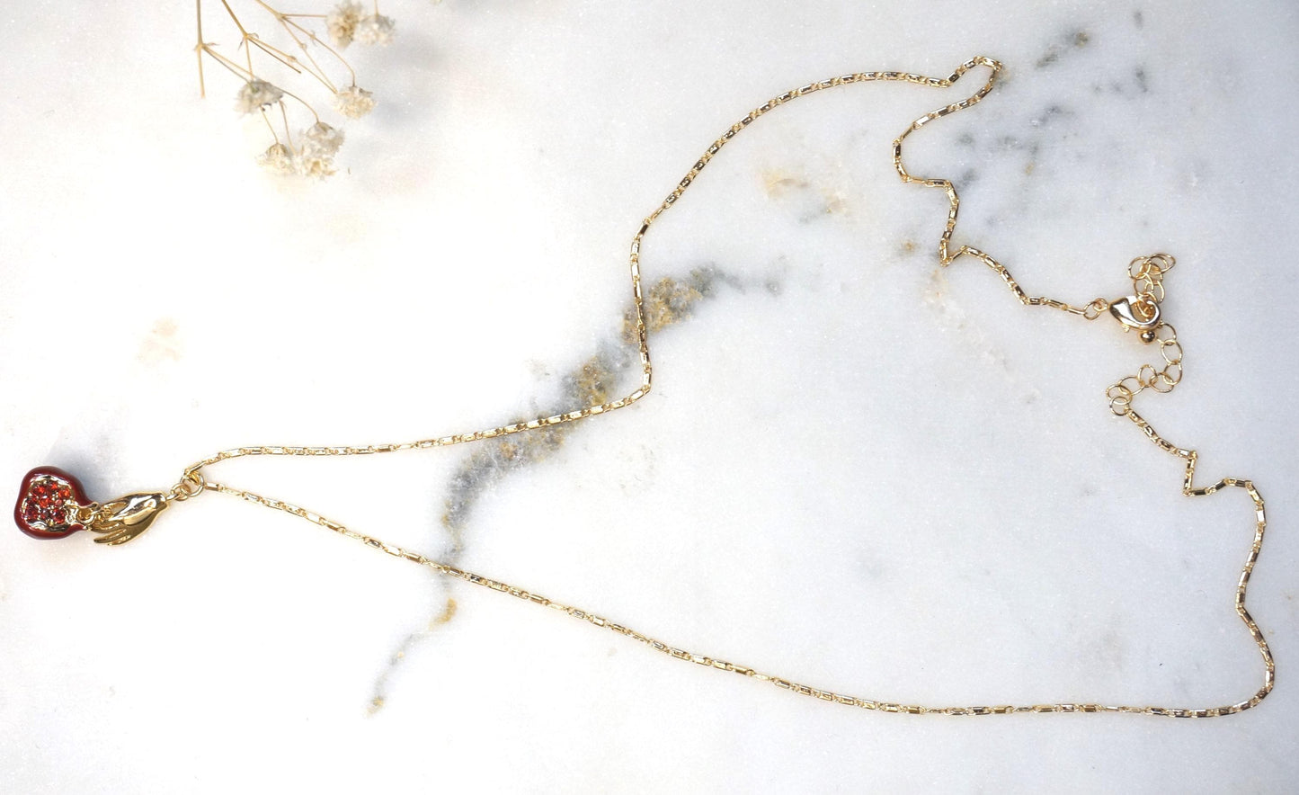 Persephone Red Pomegranate 18k Gold Plated Necklace