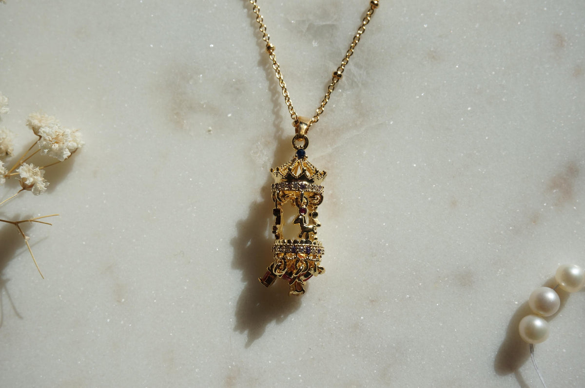 Merry-Go-Round Carousel Gold Plated Necklace