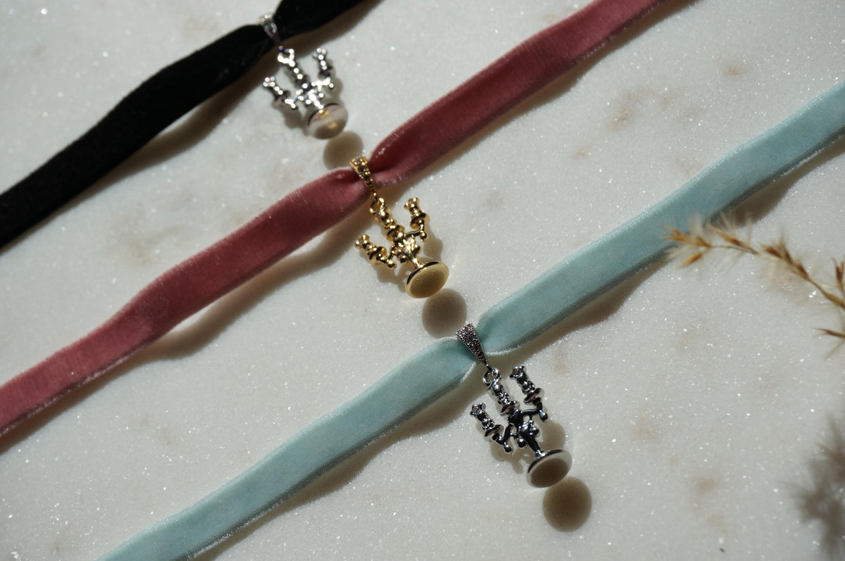 Lumière Candelabra Stretch Velvet Choker