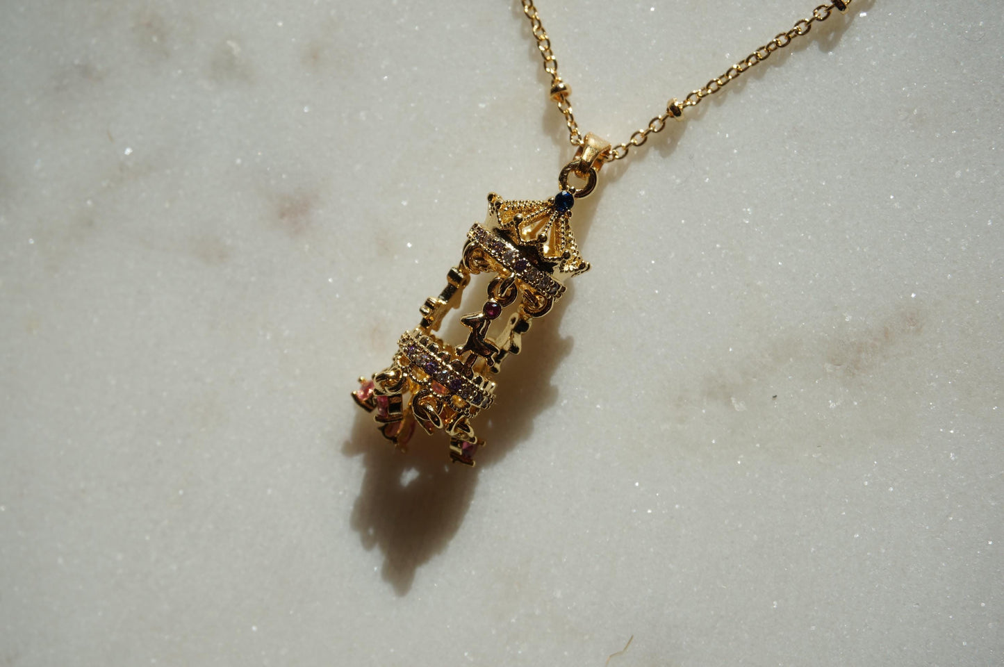 Merry-Go-Round Carousel Gold Plated Necklace