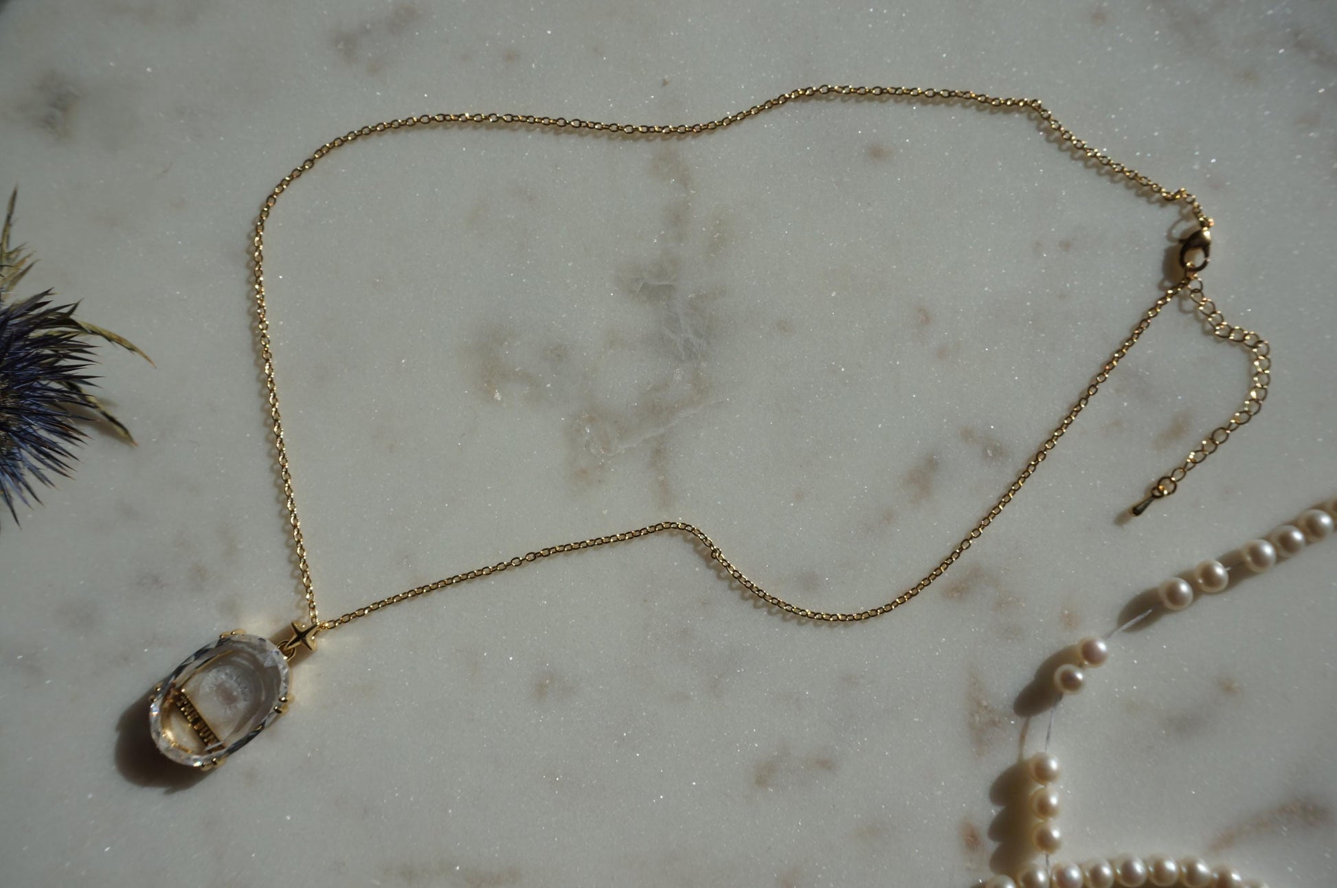 Tarot Crystal Necklace / The Sun / The moon Glass Oval Pendant Necklace
