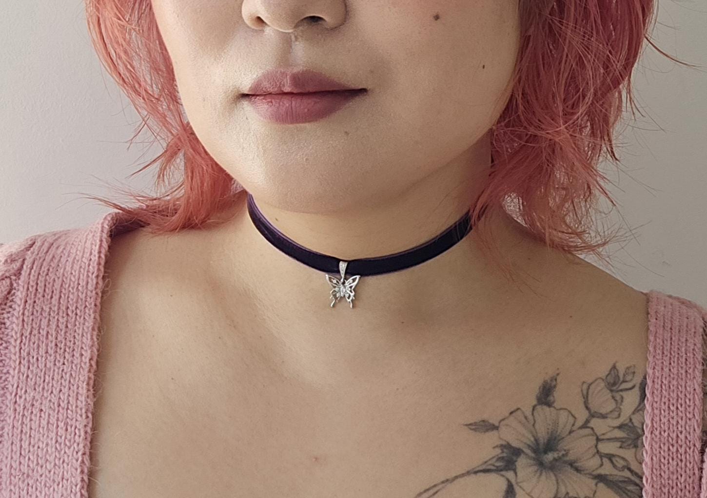 Dainty Butterfly Stretch Velvet Choker / Y2K Butterfly Velvet Choker