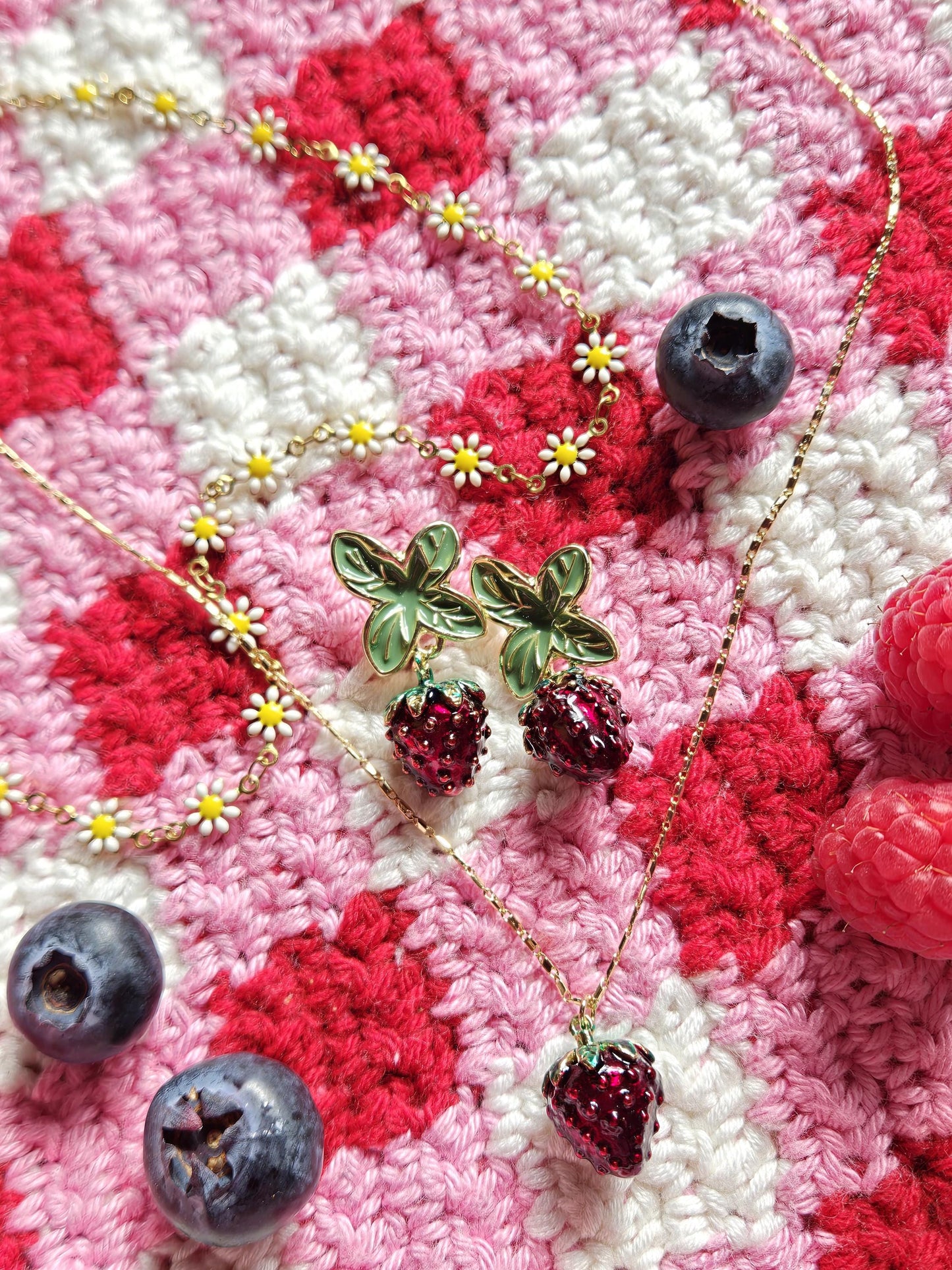 ICHIGO Strawberry Gold Necklace / Summer Necklace