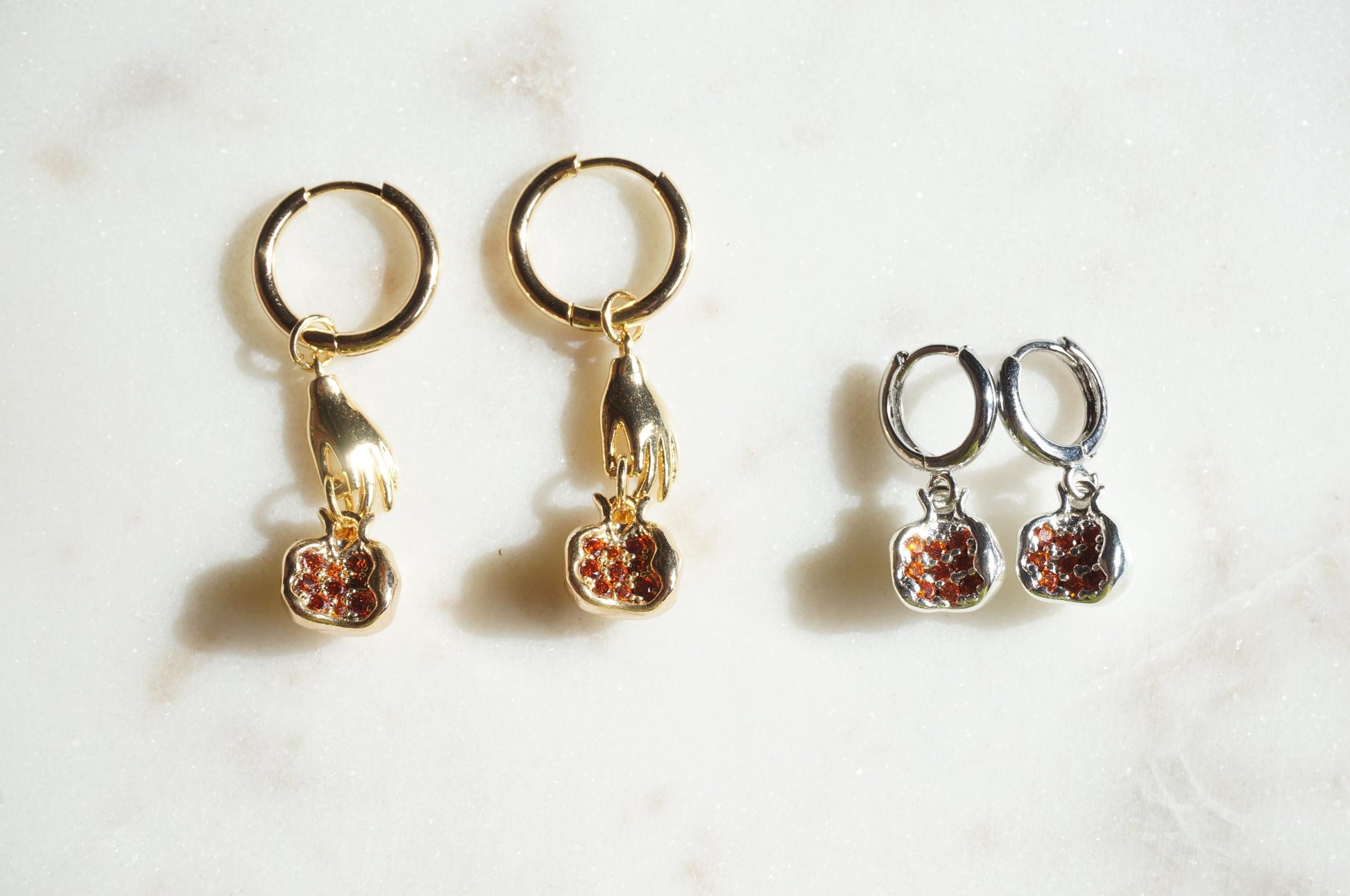 PERSEPHONE Pomegranate Gold/Silver Earrings