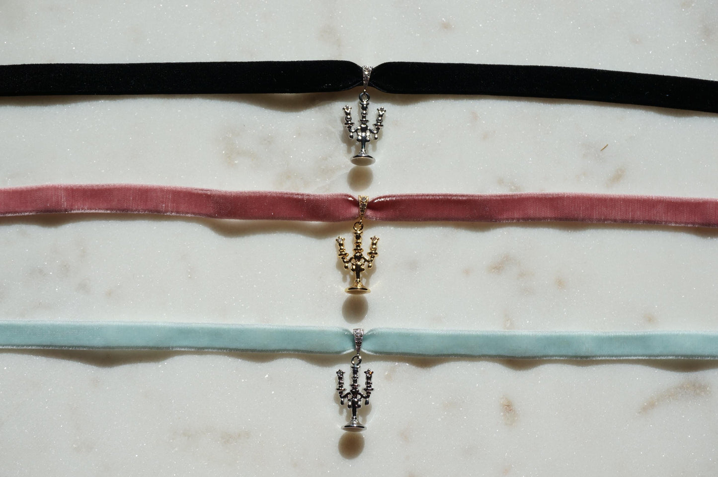 Lumière Candelabra Stretch Velvet Choker