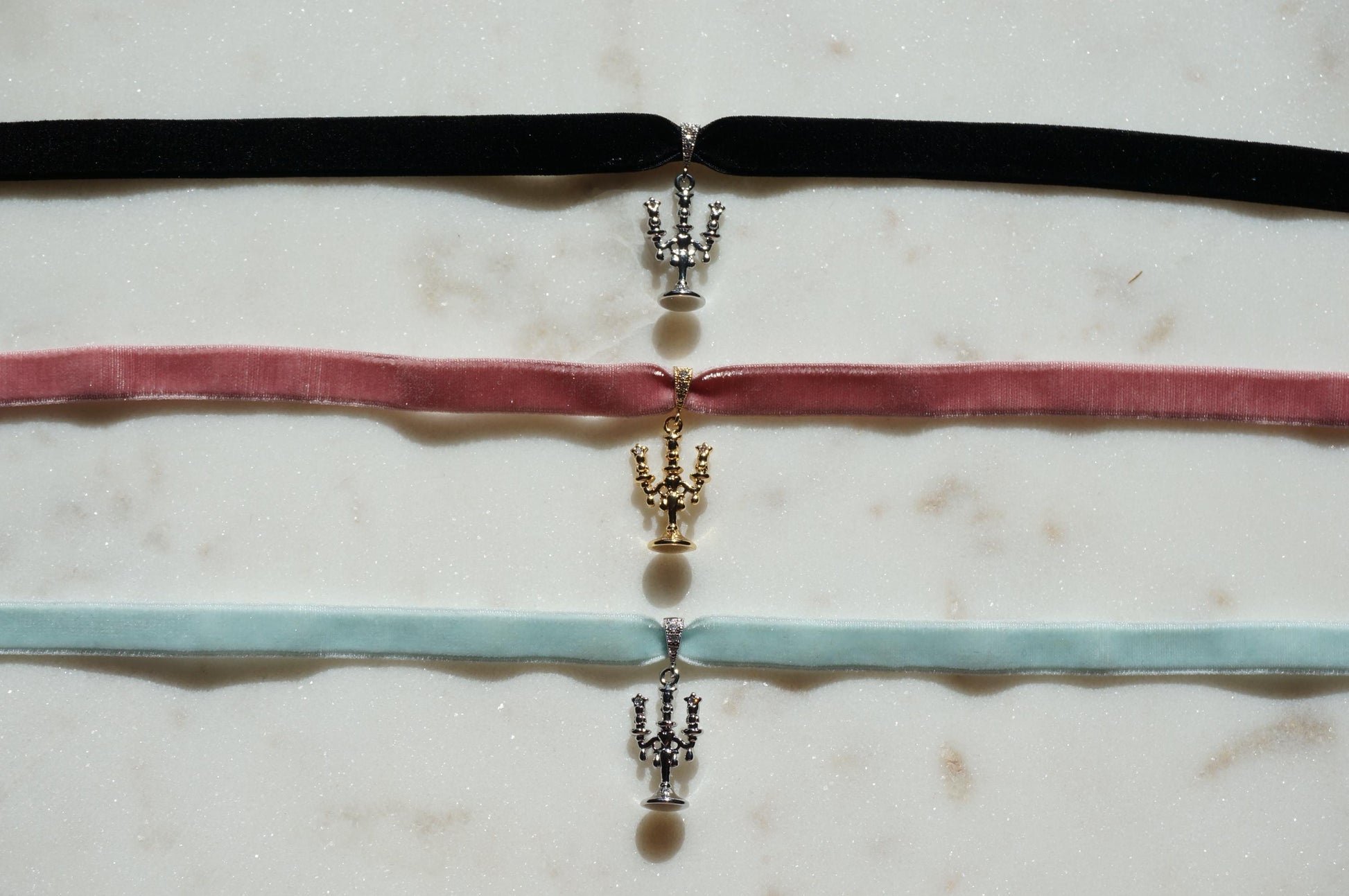 Lumière Candelabra Stretch Velvet Choker