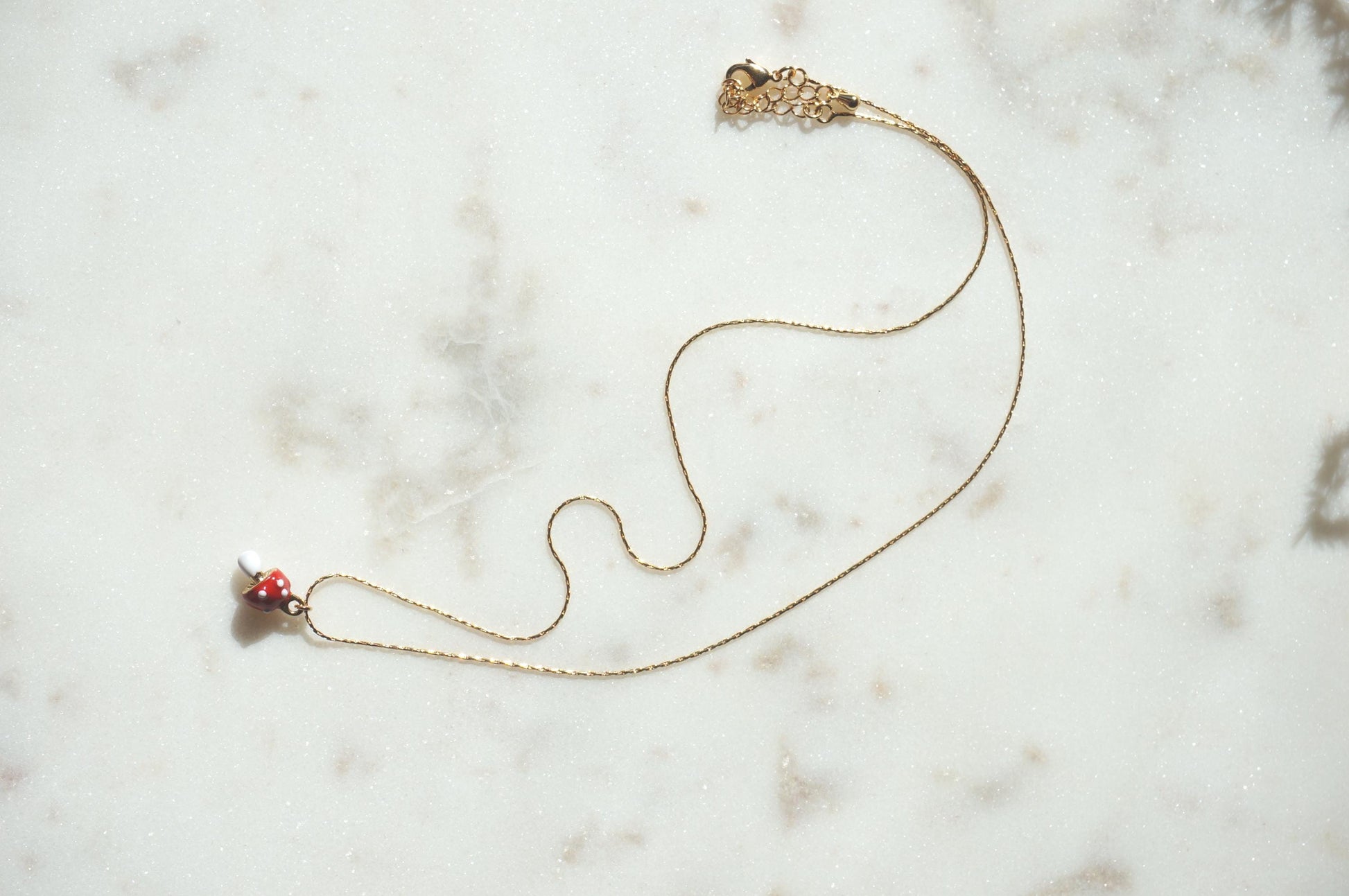 Fly Agaric Tiny Mushroom Necklace