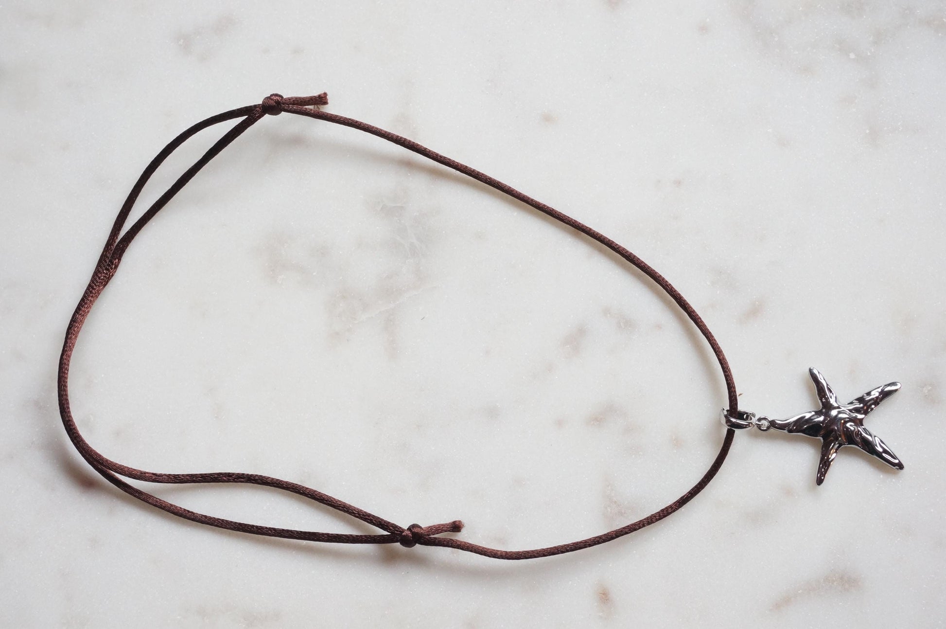 Star Gold/Silver pendant Nylon Sateen Cord Necklace