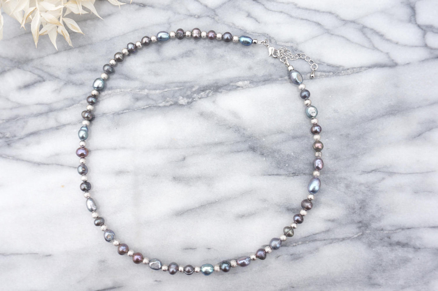 Pearl Strand Choker Necklace, Freshwater/peacock dyed Pearl Necklace, Vintage Style Baroque Pearl Necklace, Dainty Pearl Choker Necklace