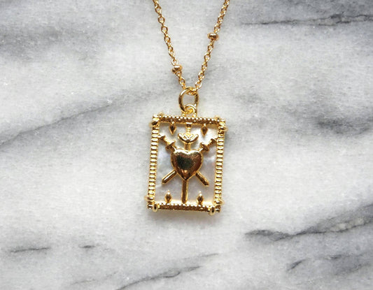 Three of swords pendant tarot necklace