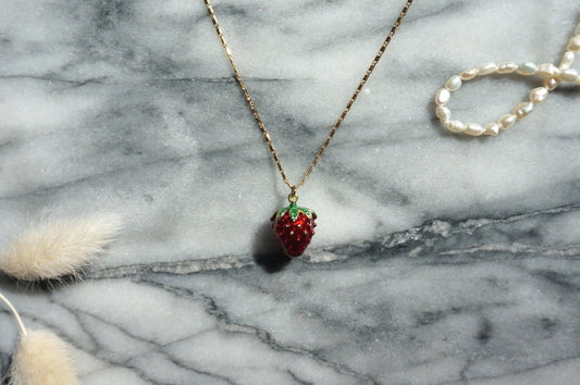 ICHIGO Strawberry Gold Necklace / Summer Necklace