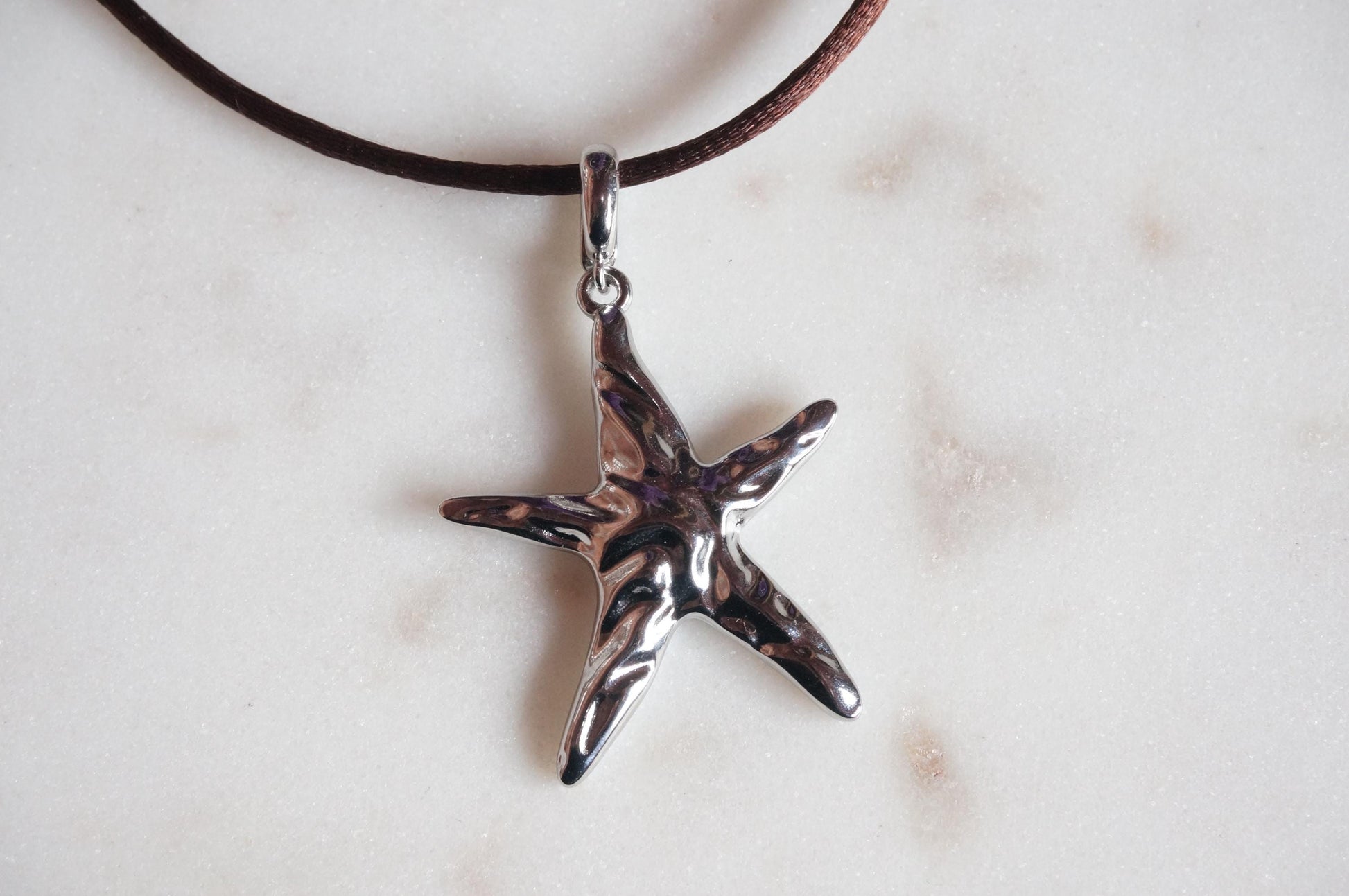 Star Gold/Silver pendant Nylon Sateen Cord Necklace