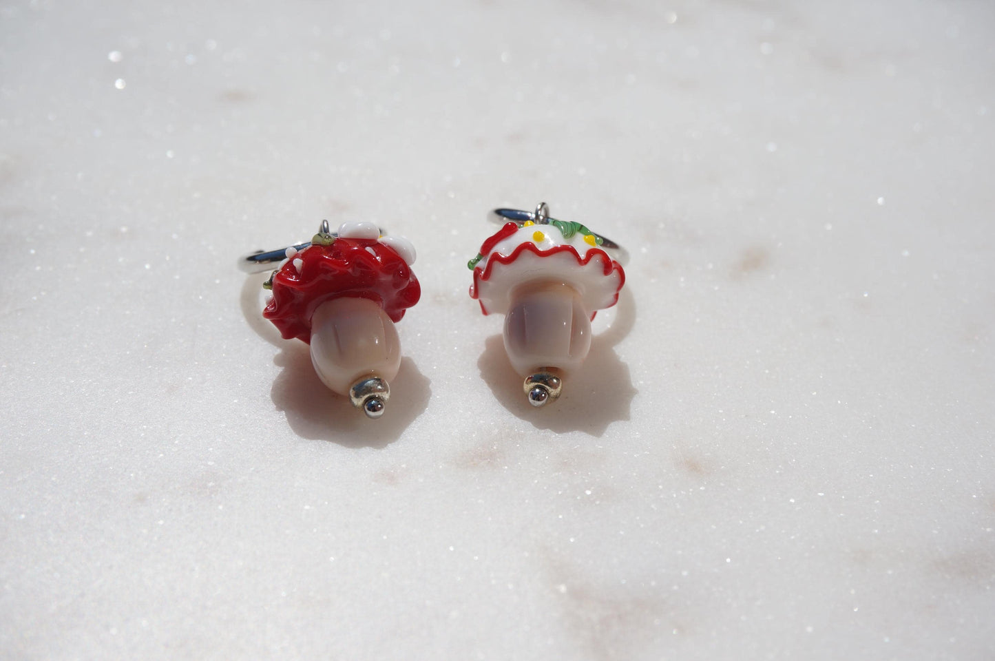 Mushroom Cupcake Hoop Earrings