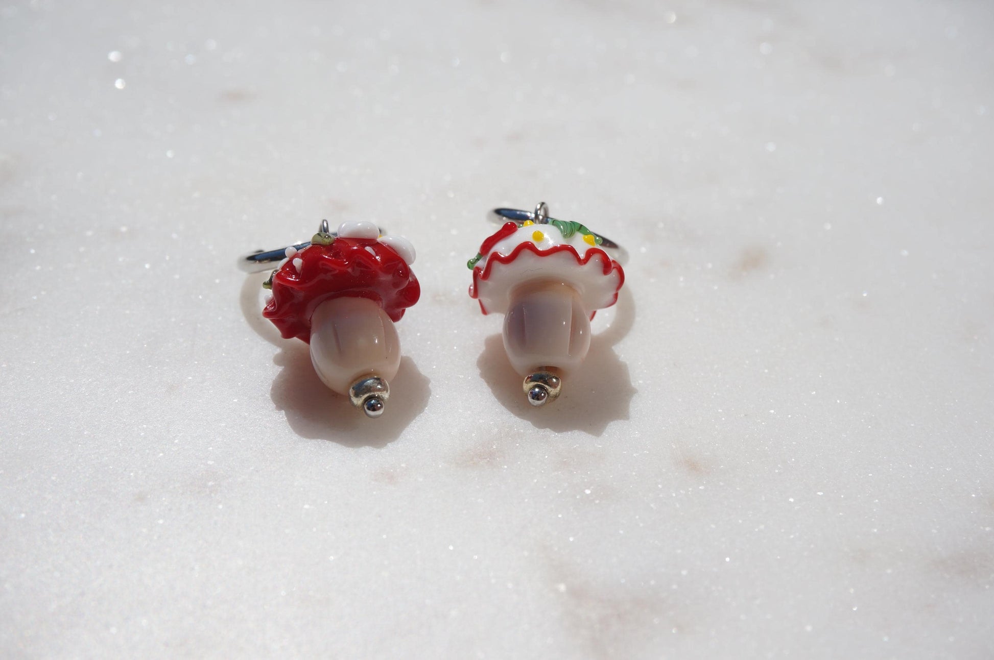 Mushroom Cupcake Hoop Earrings