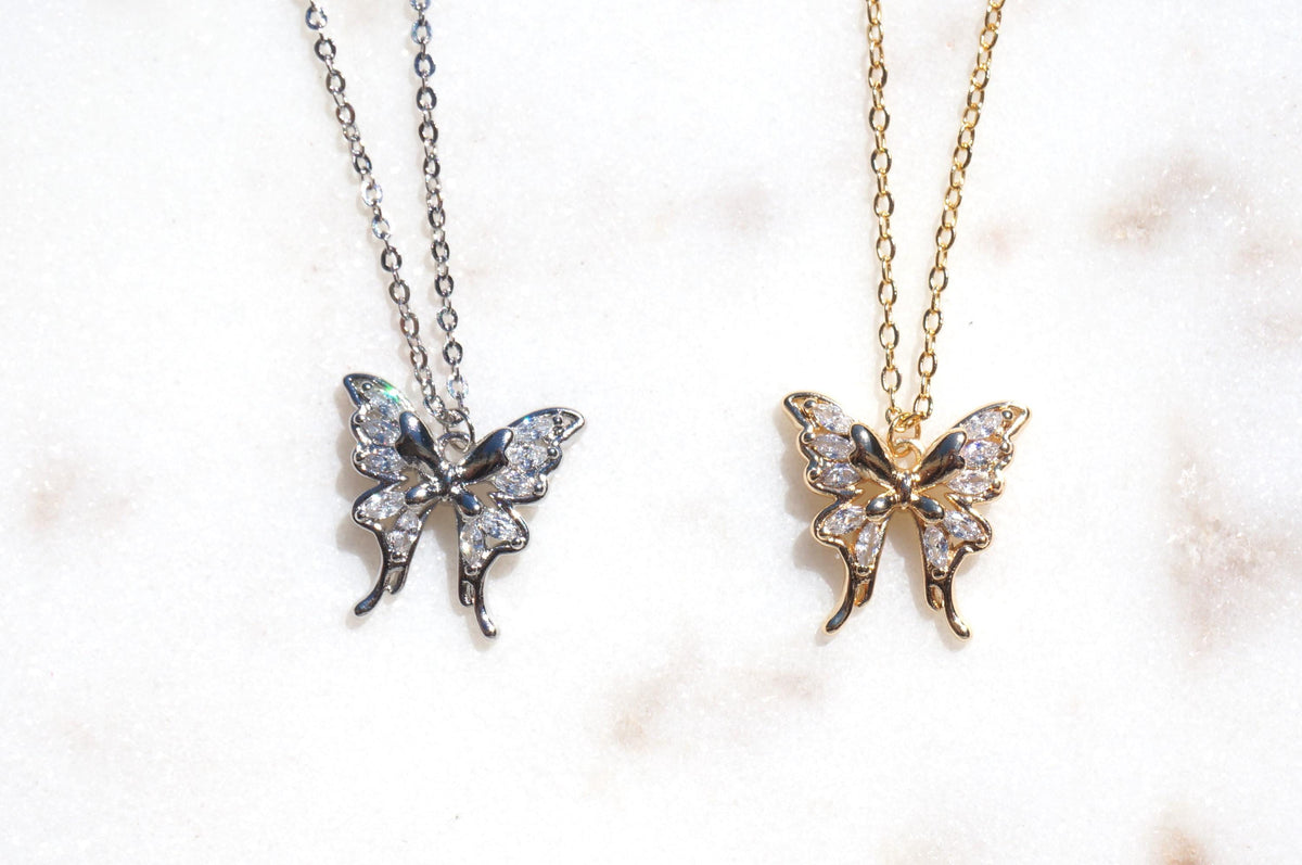 NABI Gold/Silver Dainty Butterfly Necklace