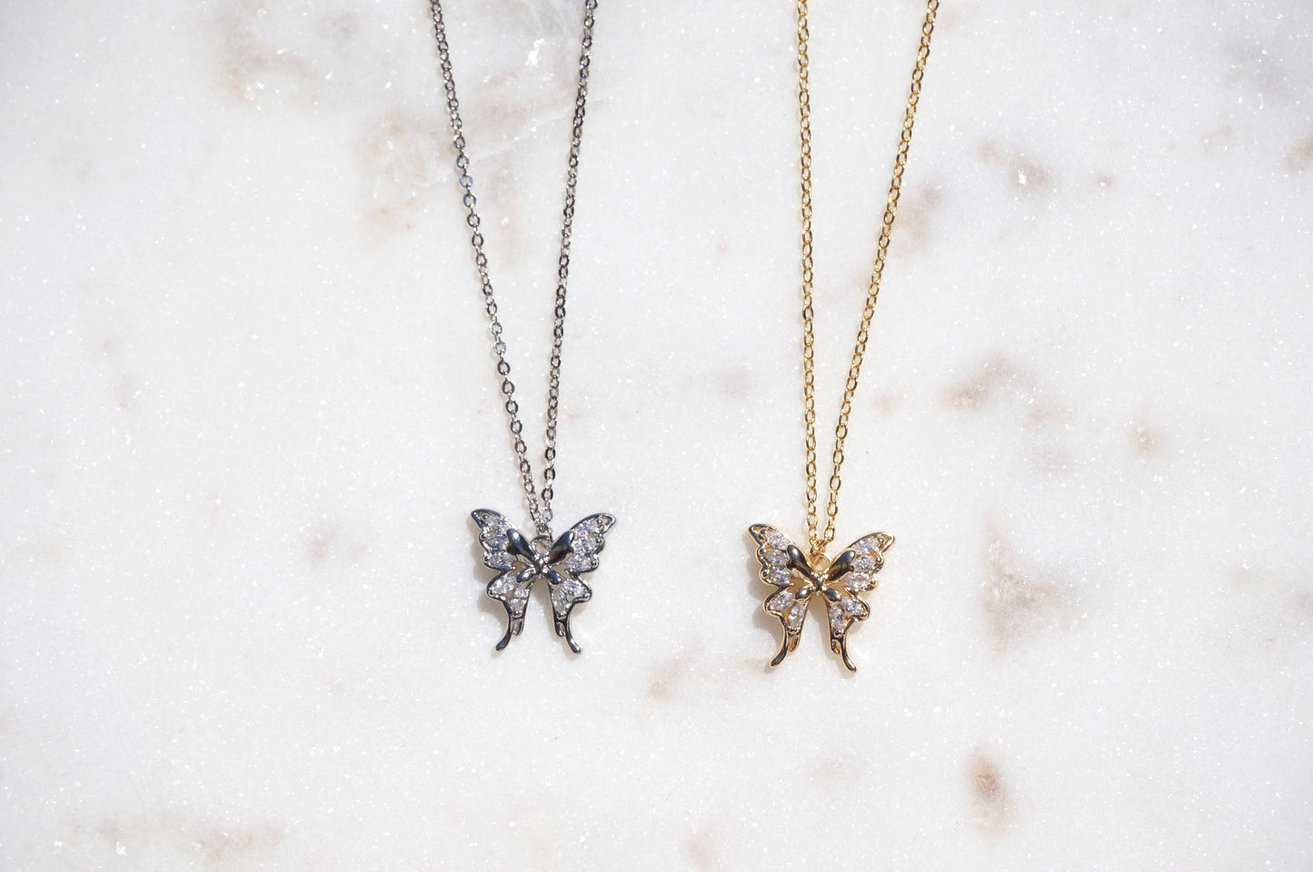 NABI Gold/Silver Dainty Butterfly Necklace