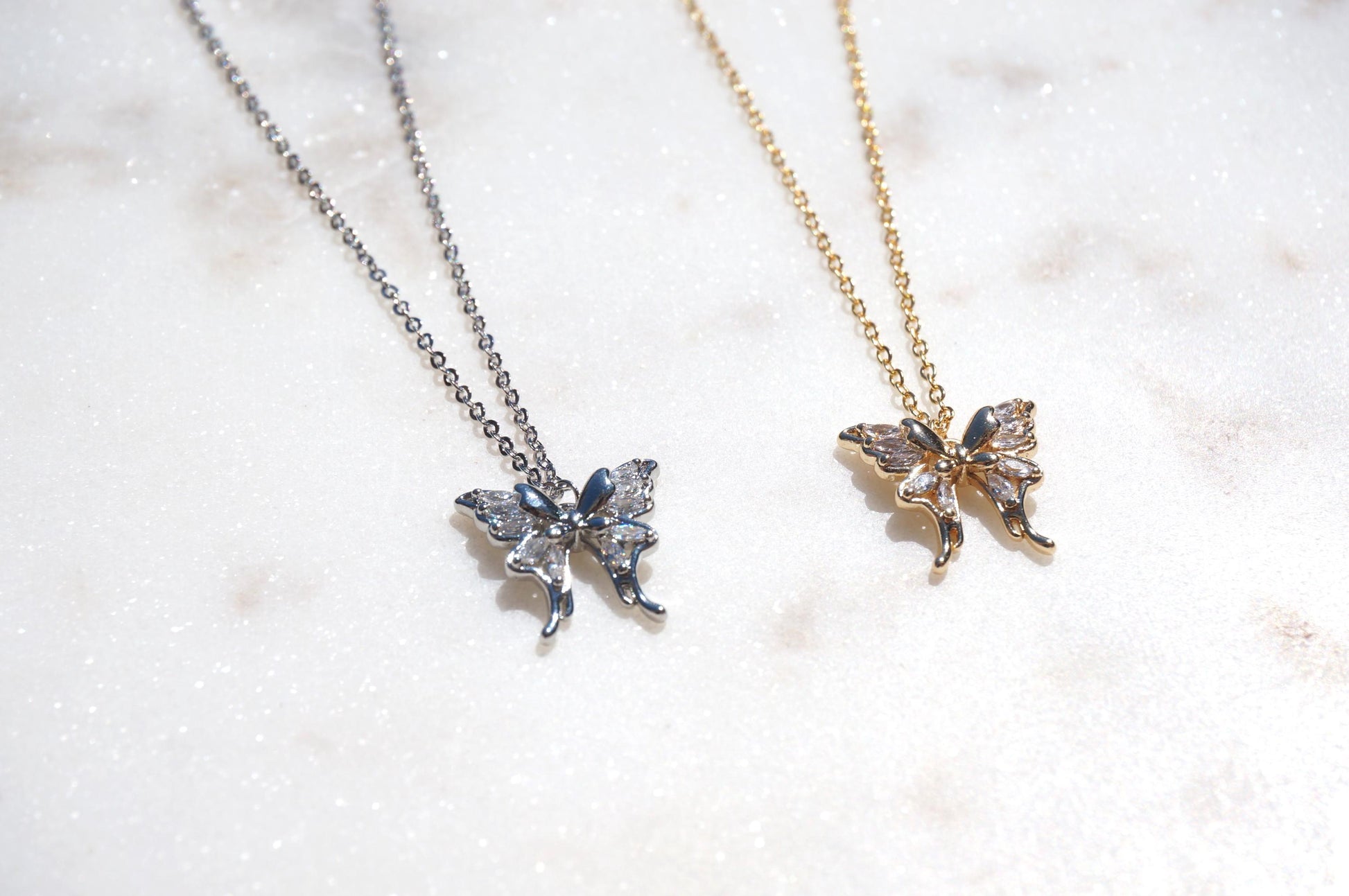 NABI Gold/Silver Dainty Butterfly Necklace