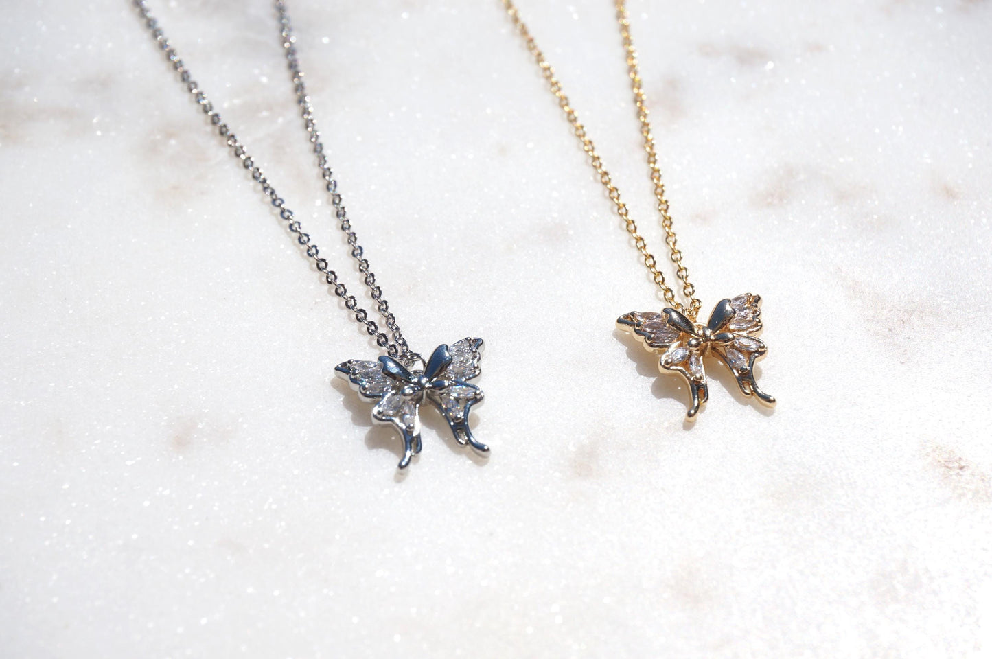 NABI Gold/Silver Dainty Butterfly Necklace