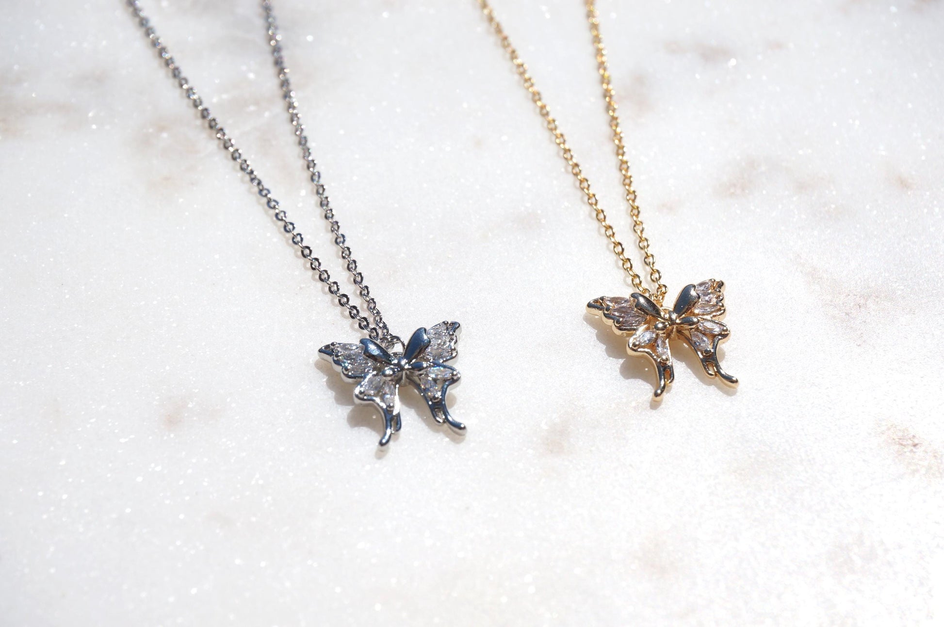 NABI Gold/Silver Dainty Butterfly Necklace
