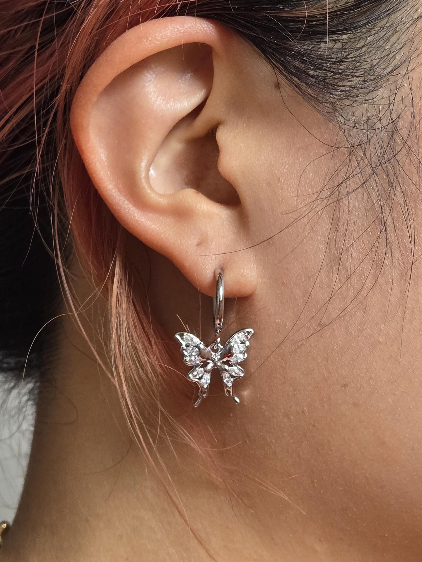 NABI Gold/Silver Butterfly Huggie Earrings